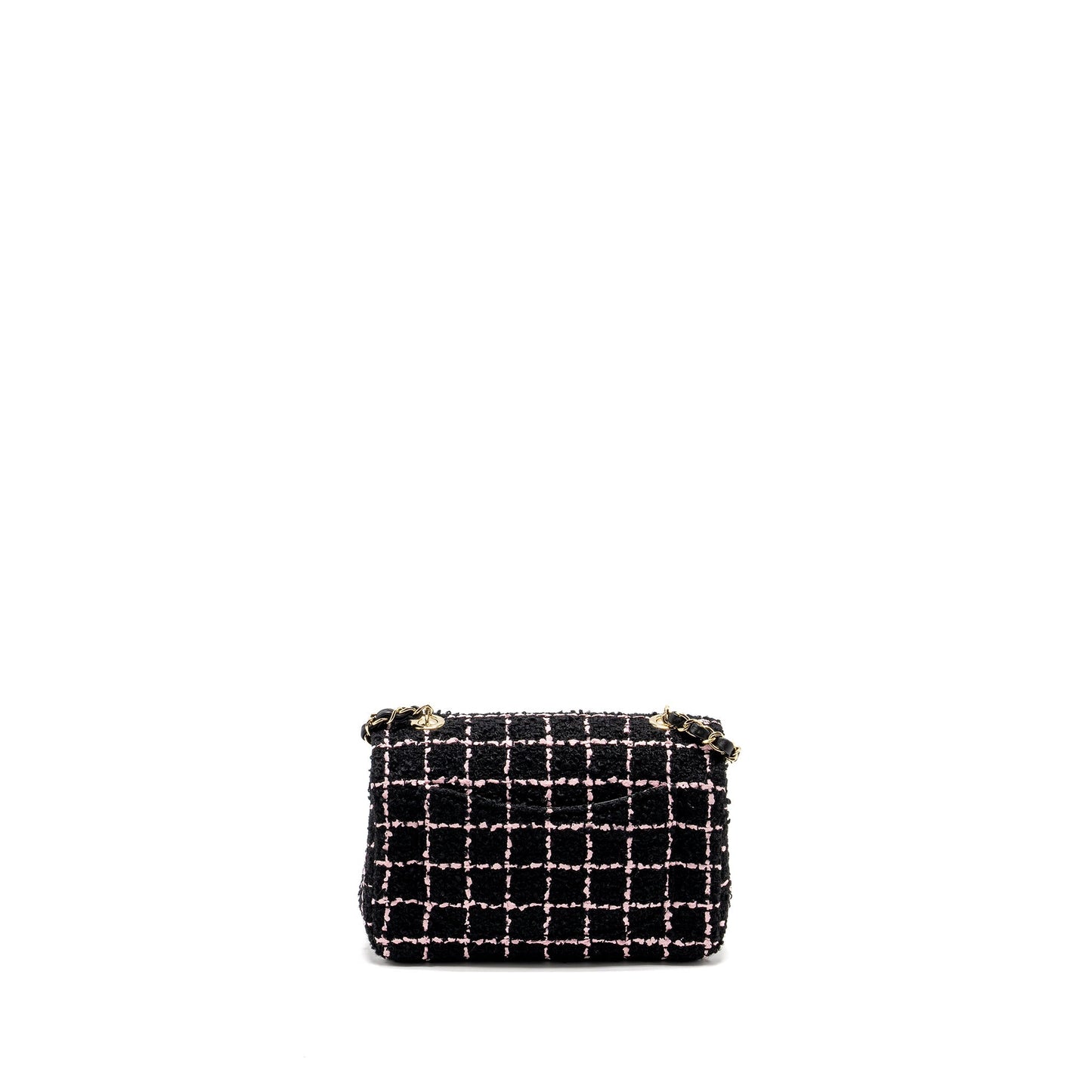 Chanel 23K Flower Bomb Rectangular Flap Tweed Black Pink Shoulder Bag