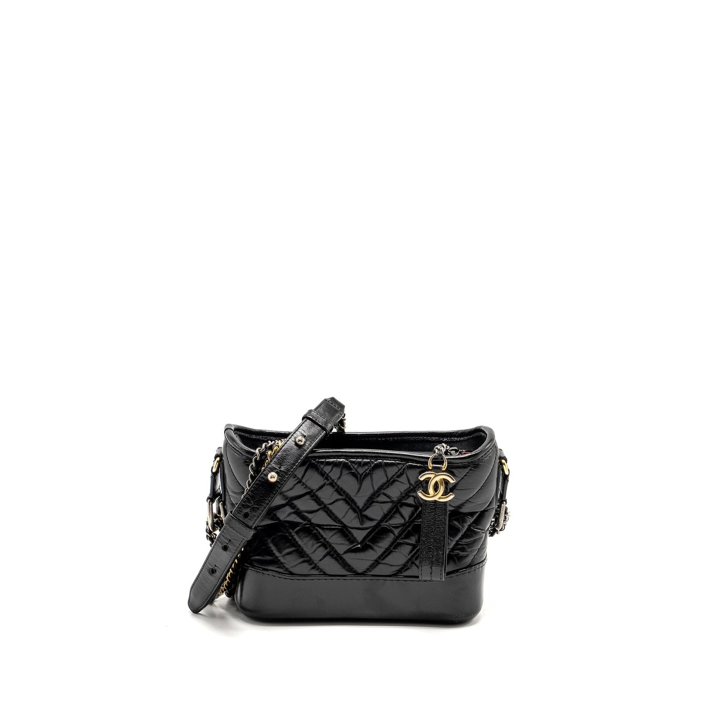 Chanel Chevron Gabrielle hobo calfskin hardware Multicolour Black Small Shoulder Bag Hardware 1