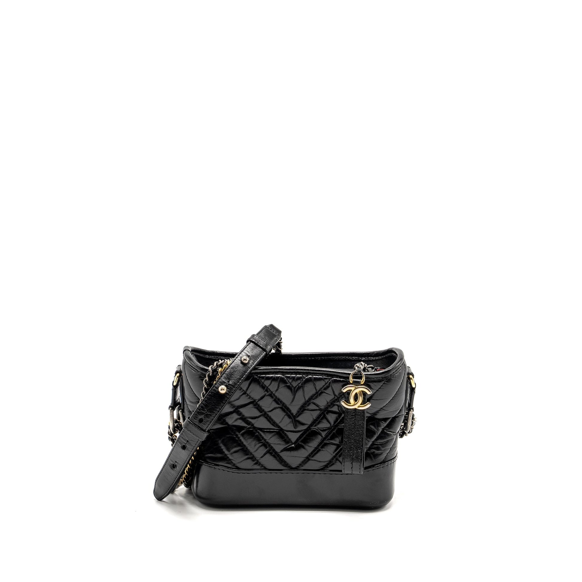 Chanel Chevron Gabrielle hobo calfskin hardware Multicolour Black Small Shoulder Bag Hardware 1