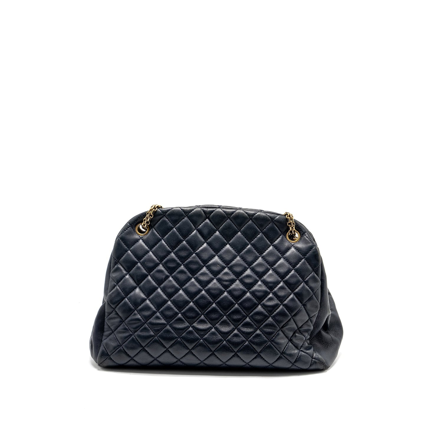 Chanel Just Mademoiselle Bowling Lambskin Dark GHW Blue Handbag