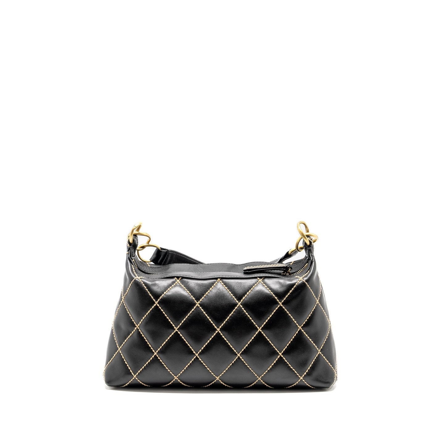 Chanel Wild Stitch Calfskin GHW Black Shoulder Bag