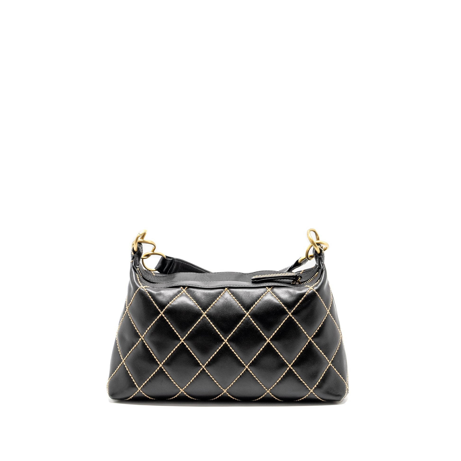 Chanel Wild Stitch Calfskin GHW Black Shoulder Bag