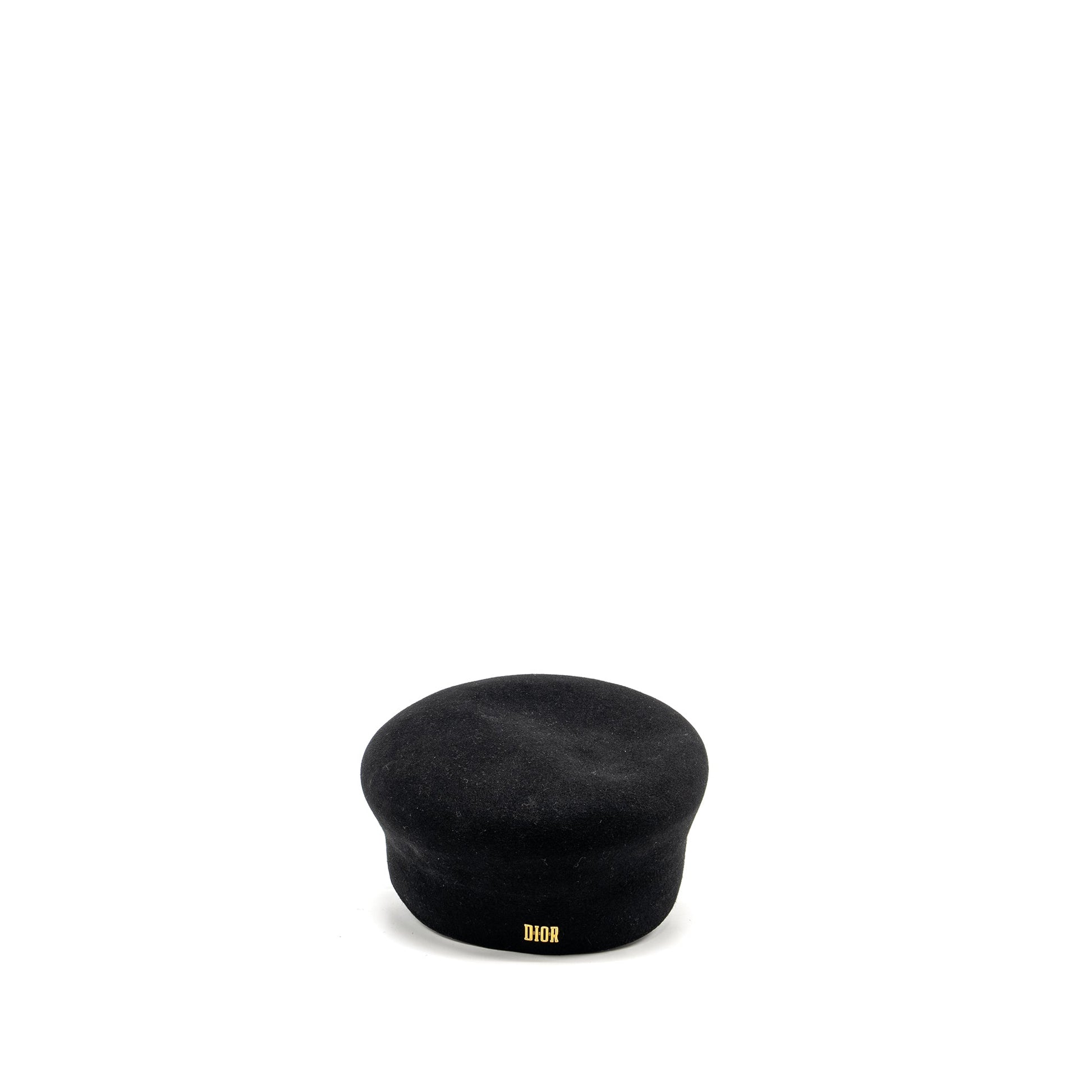 Dior Size Beret Hat Rabbit Hair Silk Handbag Black Travel Bag