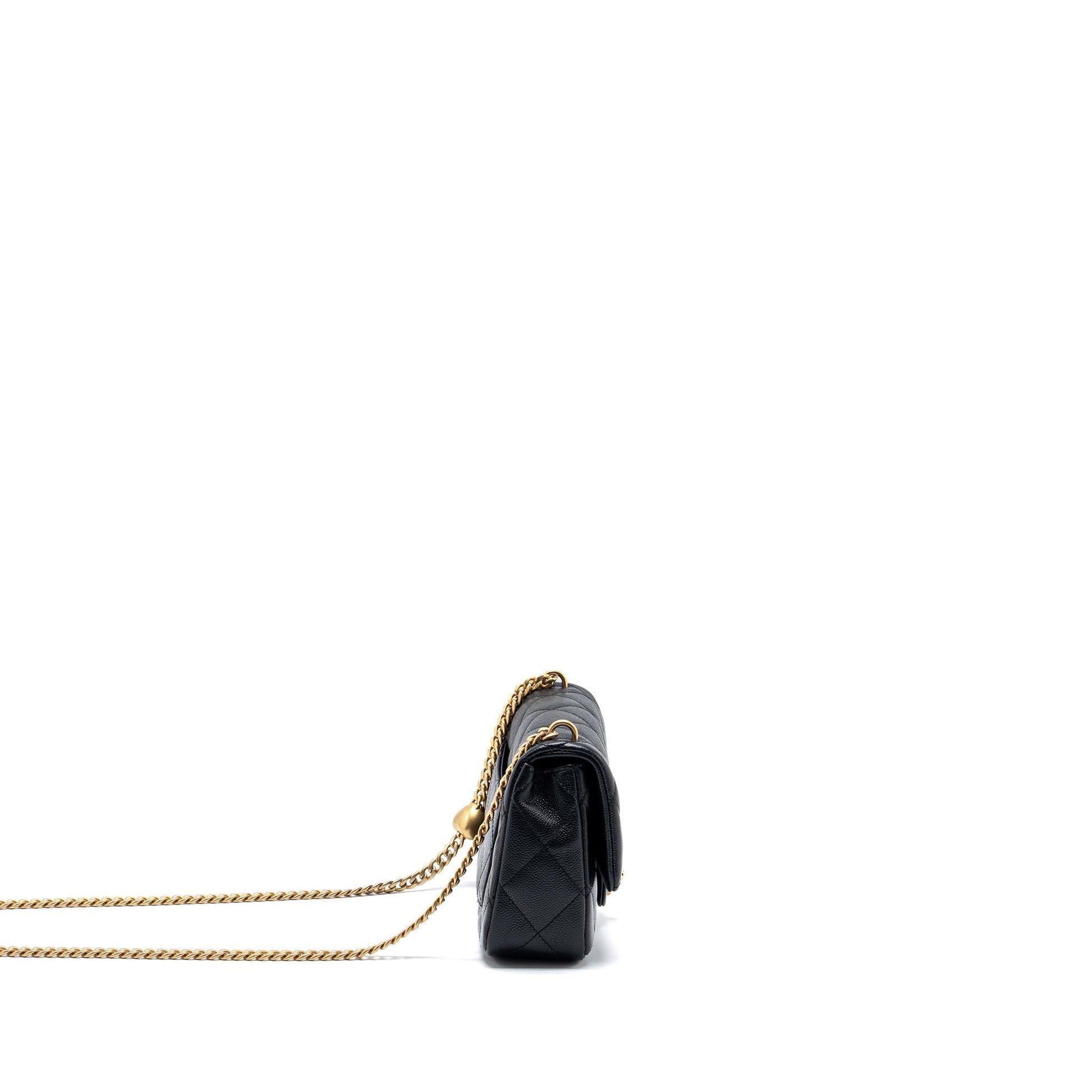 Chanel 23p Coco Love Flap Caviar GHW Black Shoulder Bag Ghwmicrochip 3