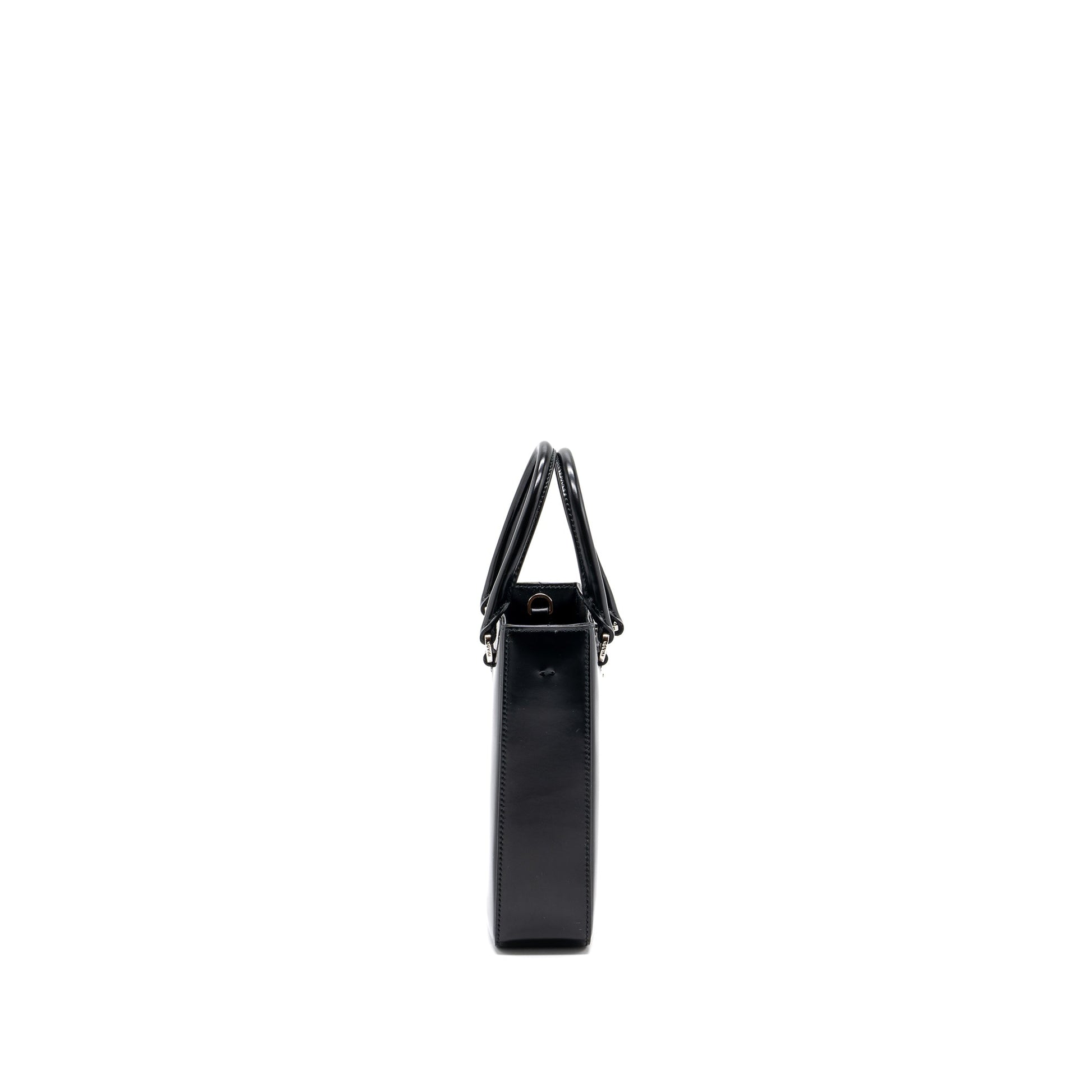 Prada Brushed Tote Handbag Leather Black Tote Bag