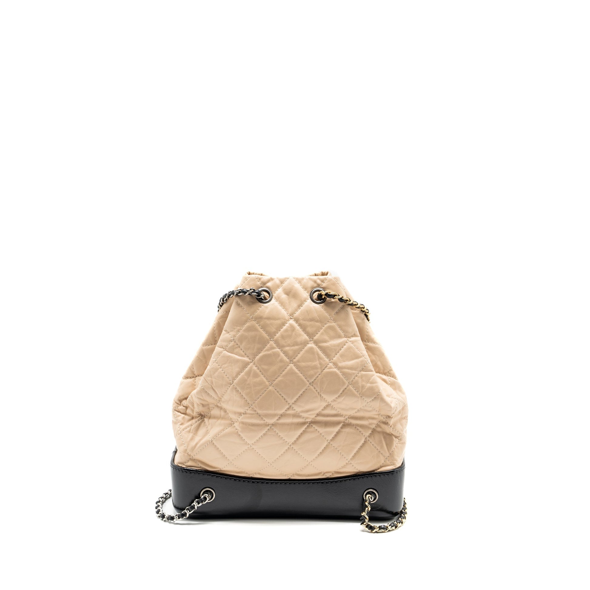 Chanel Gabrielle backpack aged calfskin Hardware Multicolour Black Beige