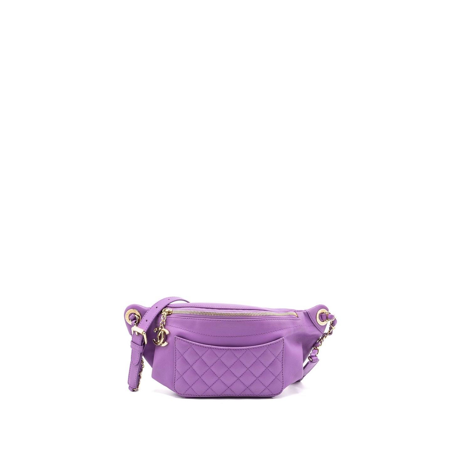 Chanel Belt Lambskin Purple LGHW