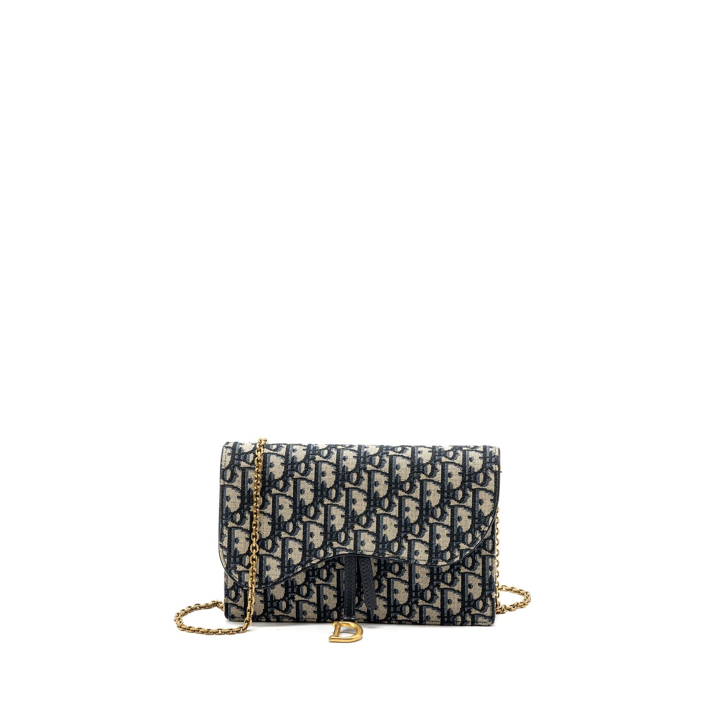 Dior Saddle Pouch With Oblique Jacquard Handbag Blue Chain Travel Bag Blue Handbag