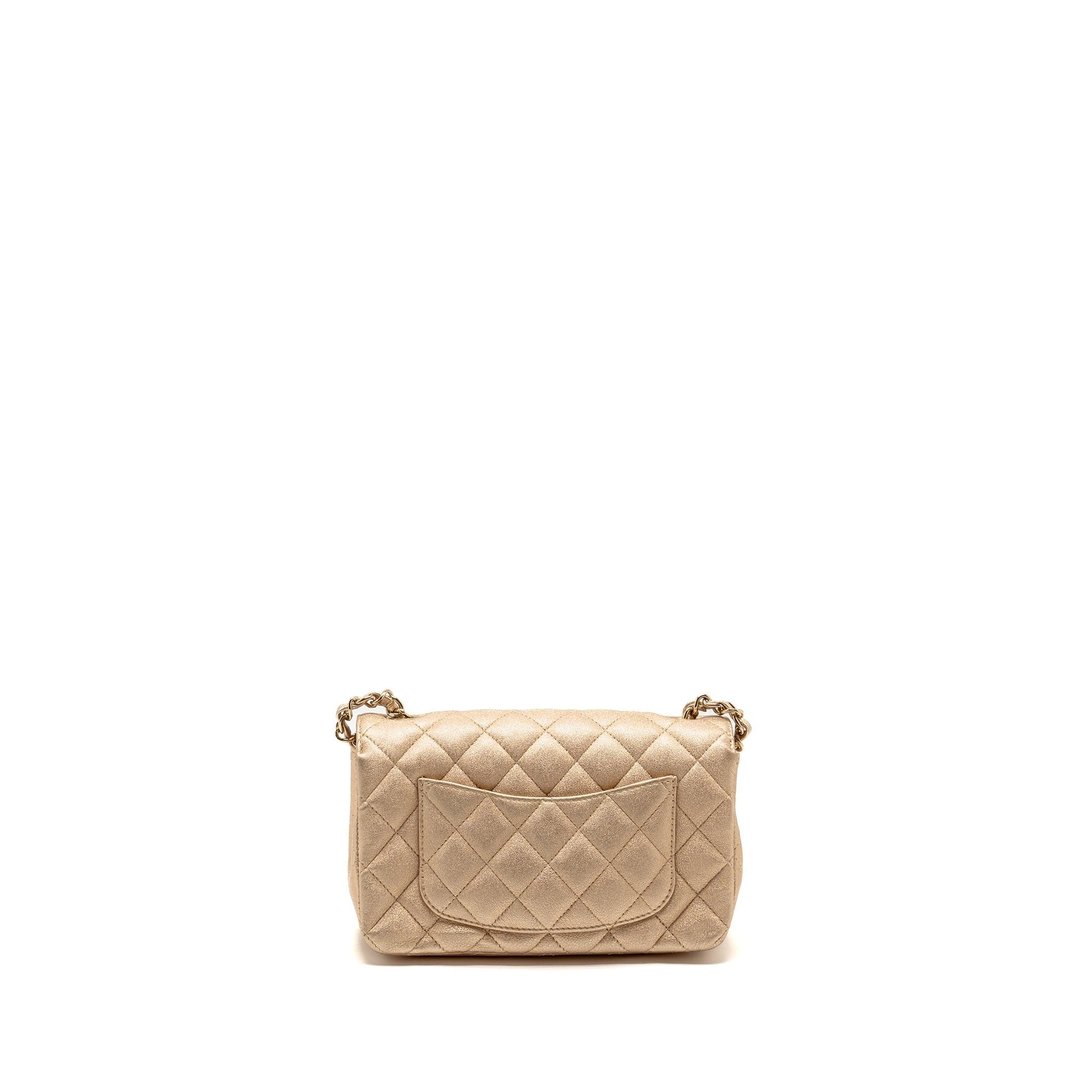 Chanel Rectangular flap lambskin Gold Shoulder Bag