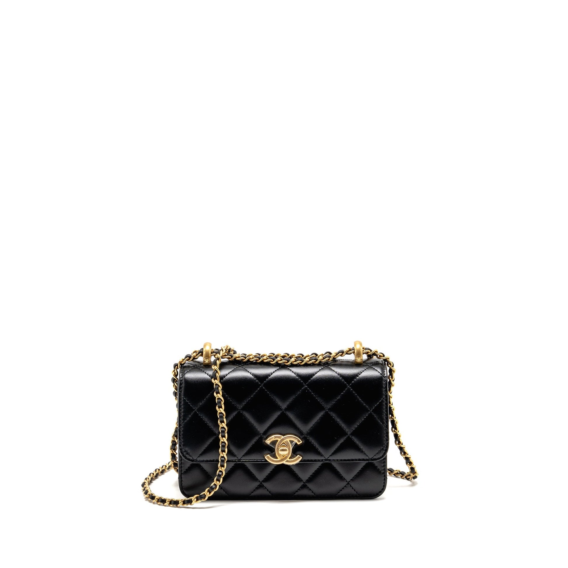 Chanel crush flap calfskin GHW microchip Black Gold Shoulder Bag 4