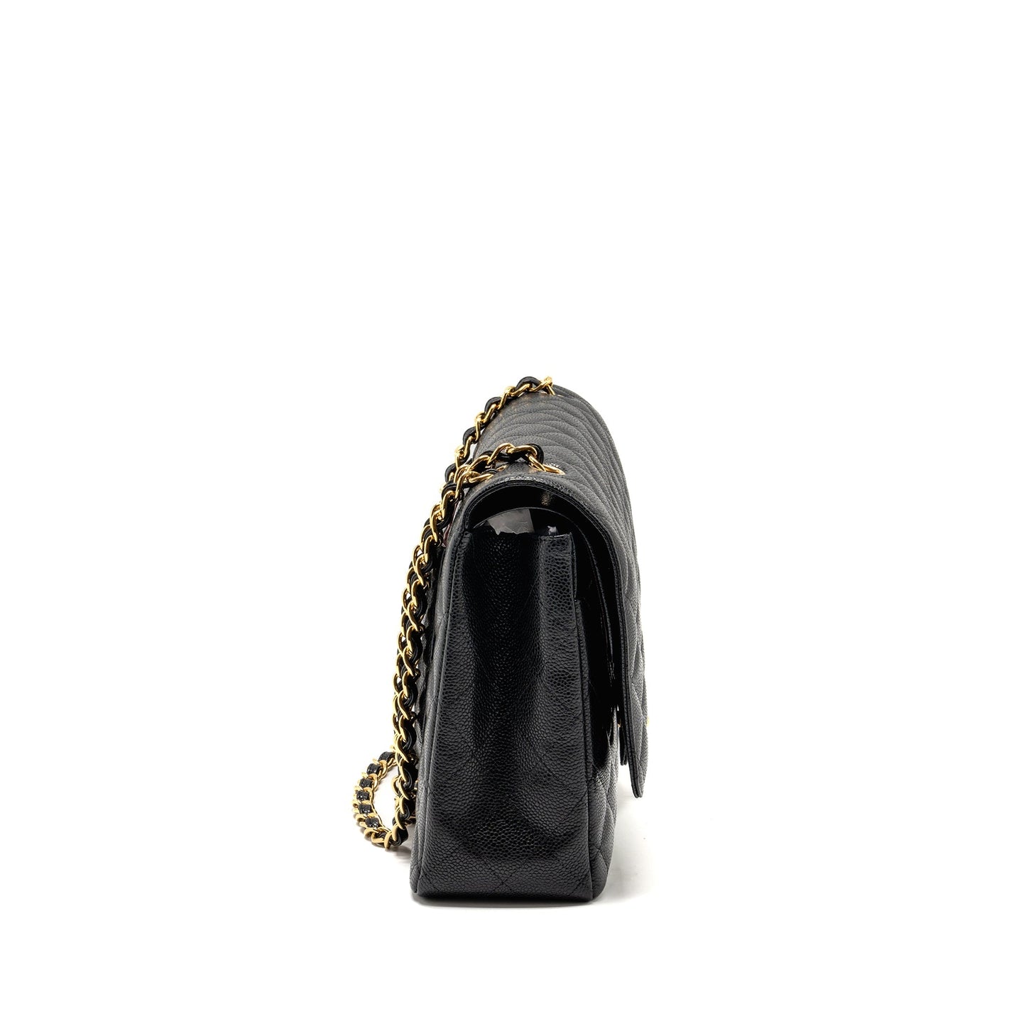 Chanel Maxi Classic Double Flap Caviar GHW Black Shoulder Bag Flap Black