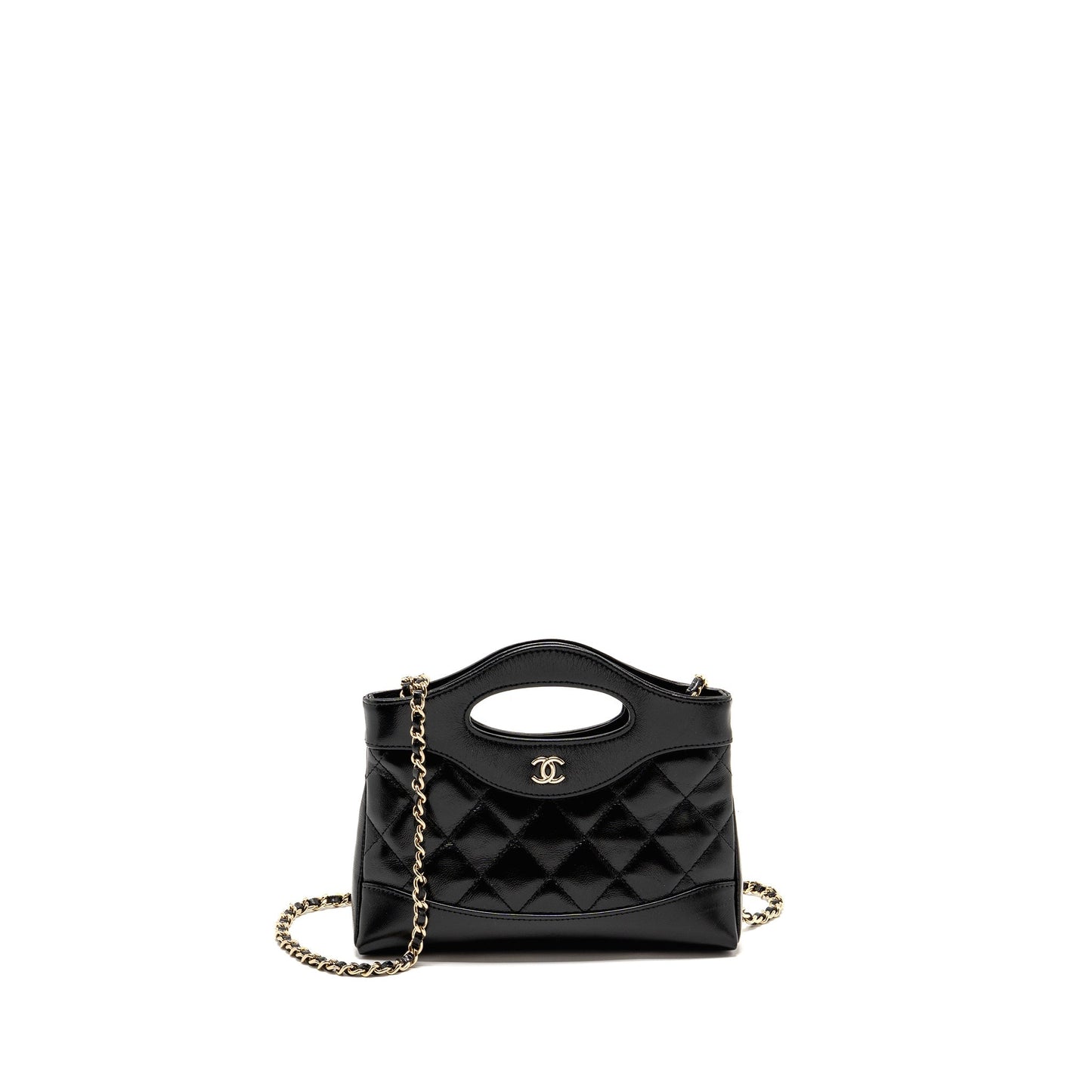Chanel 31 shiny lambskin LGHW microchip Black Clutch Bag Microchip 1