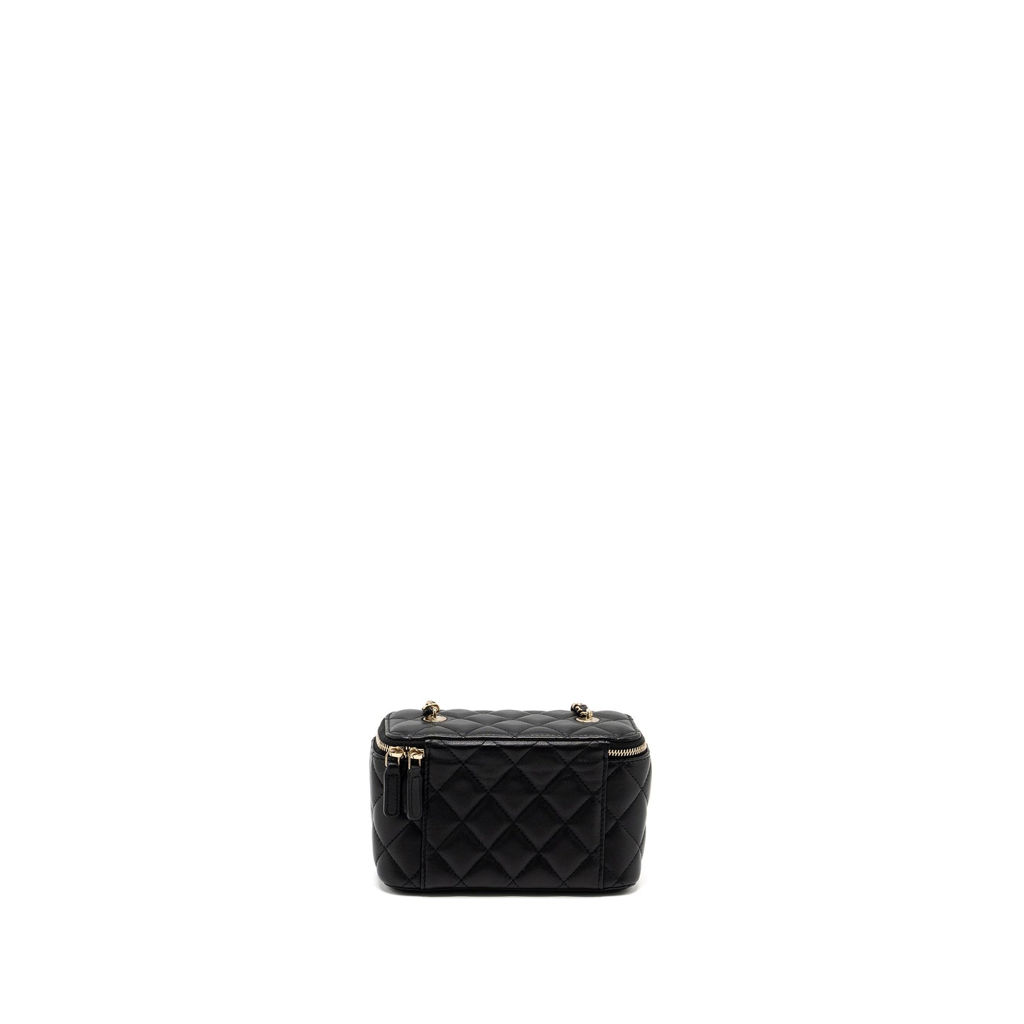 Chanel Long Vanity Lambskin LGHW Microchip Black Handbag
