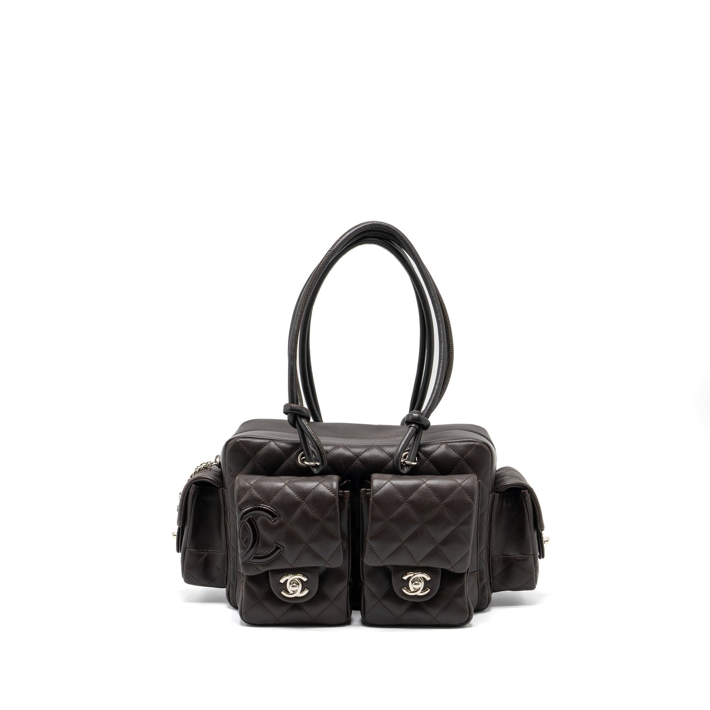 Chanel Cambo Reporter Calfskin Dark SHW Brown Handbag