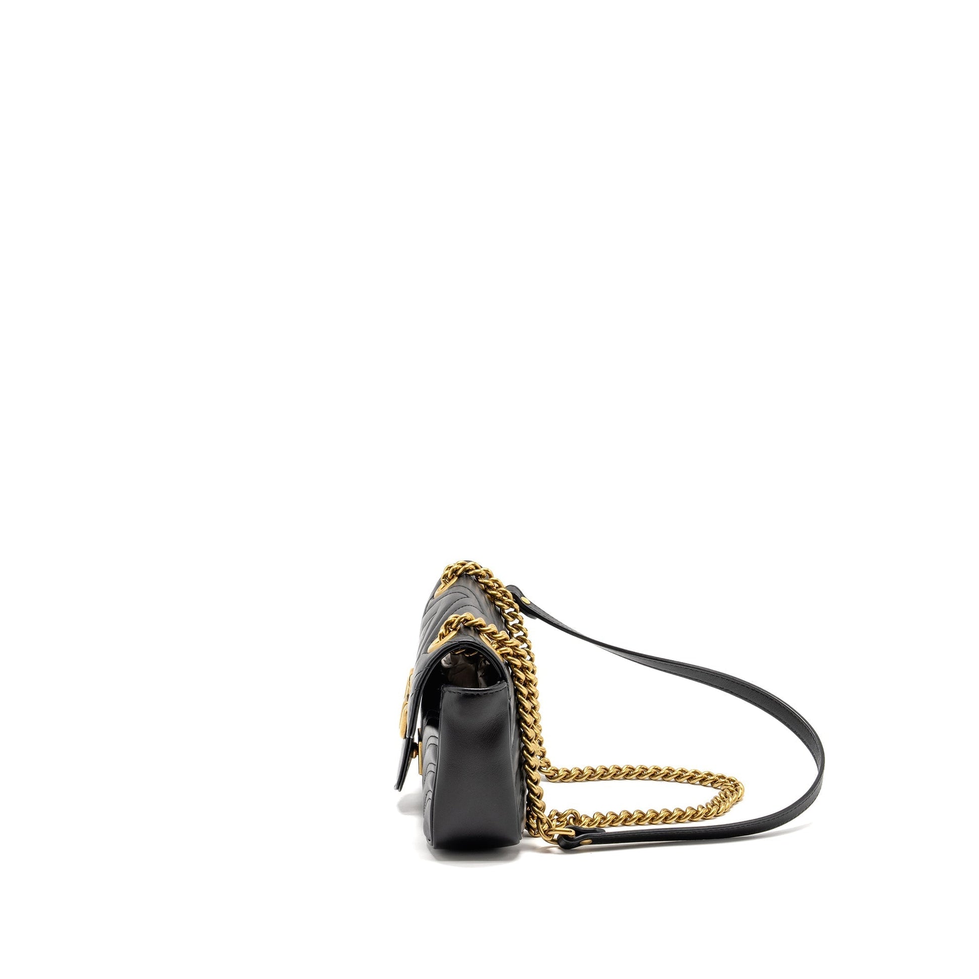Gucci Marmont Shoulder Bag Calfskin Black Mini Ghw 2