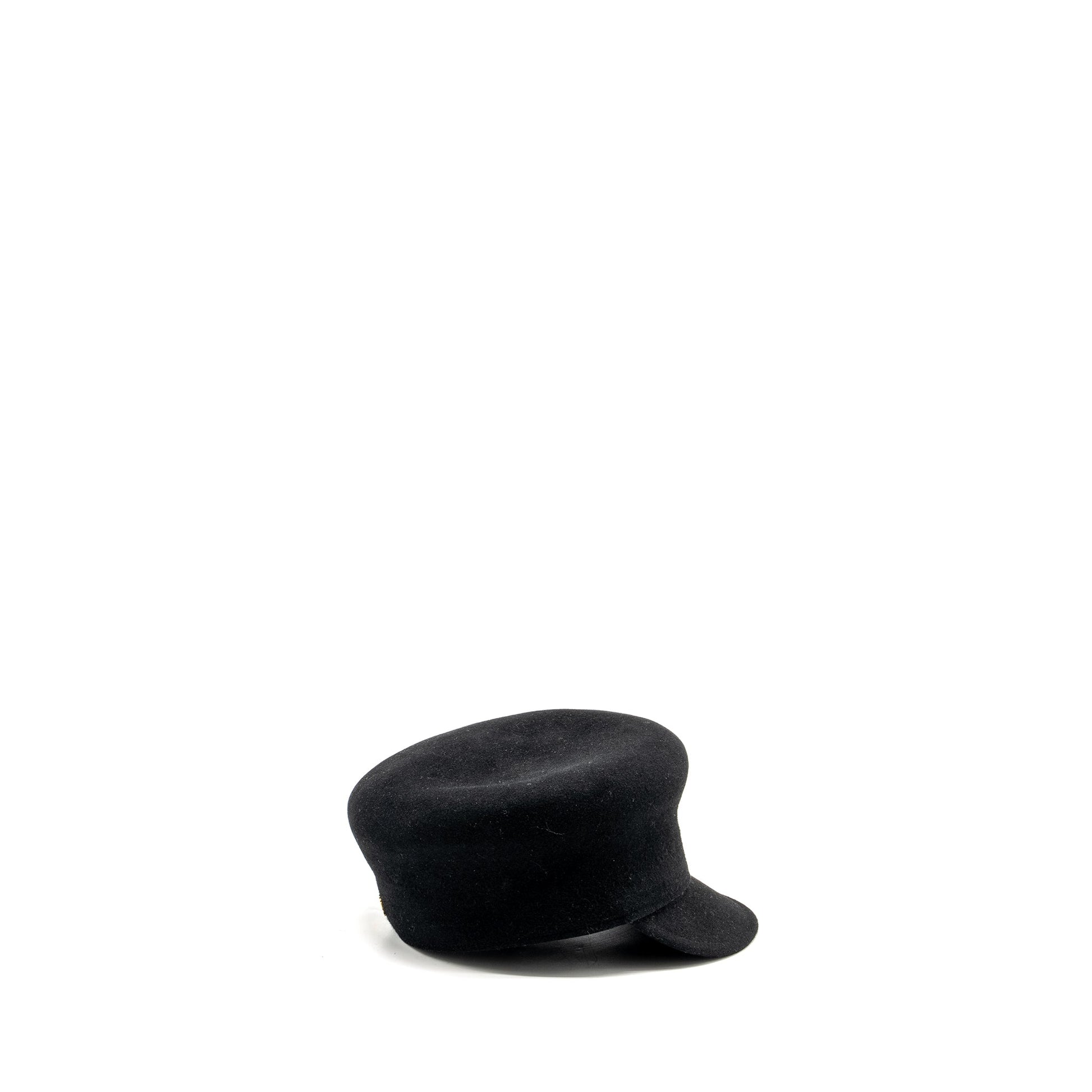 Dior Size Beret Hat Rabbit Hair Silk Handbag Black Travel Bag