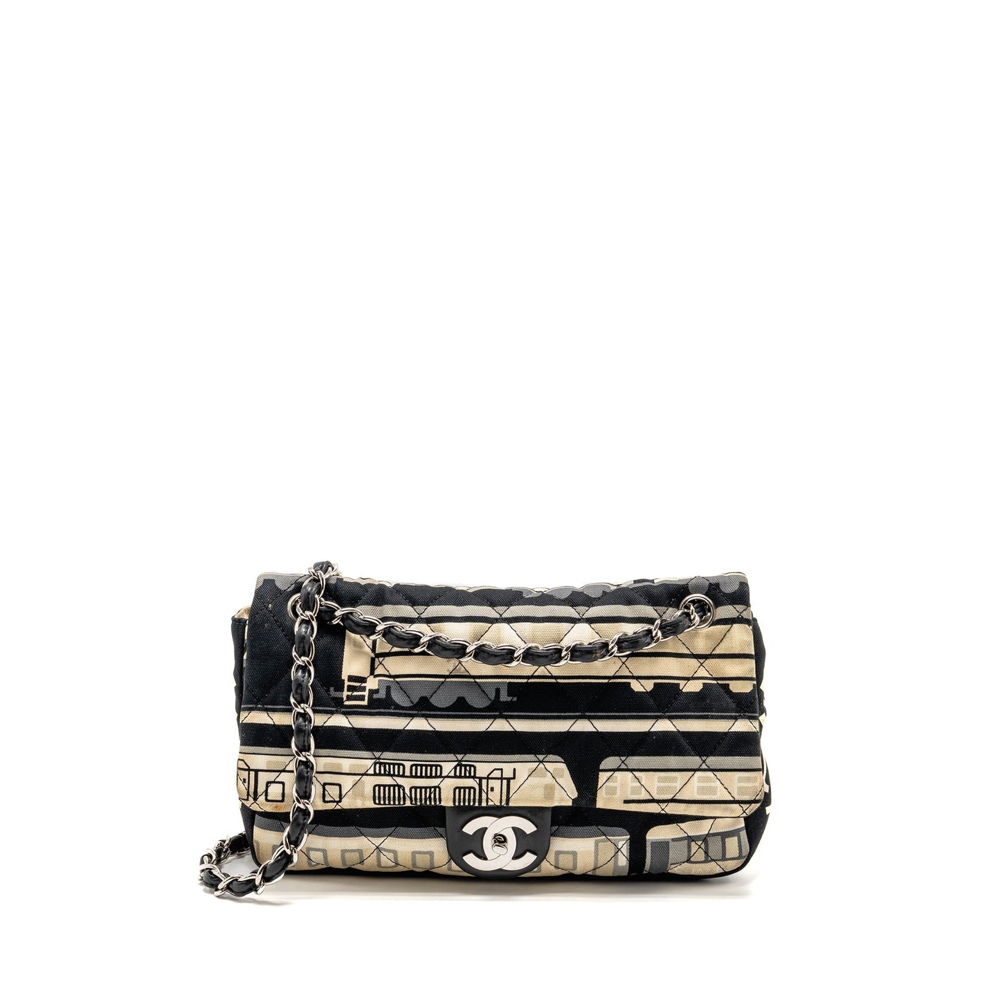 Chanel Le Train Flap Fabric SHW Multicolour Shoulder Bag
