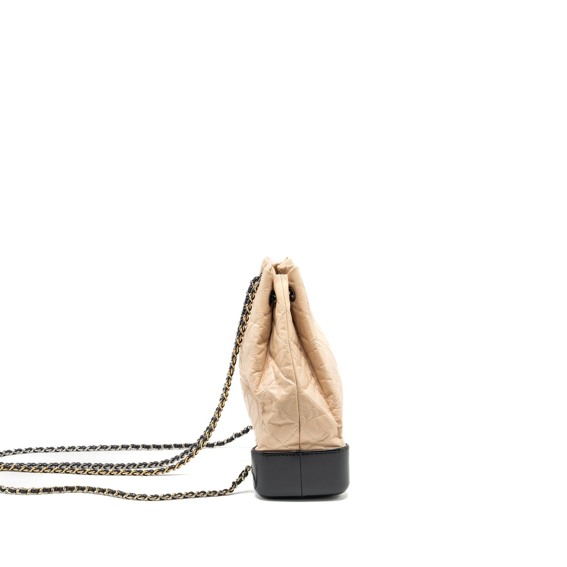 Chanel Gabrielle backpack aged calfskin Hardware Multicolour Black Beige