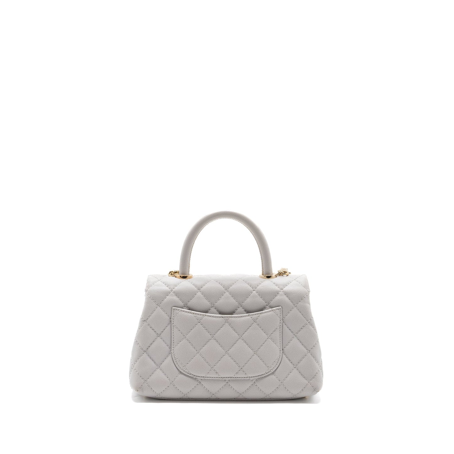 Chanel coco handle caviar light LGHW Grey Small Handbag