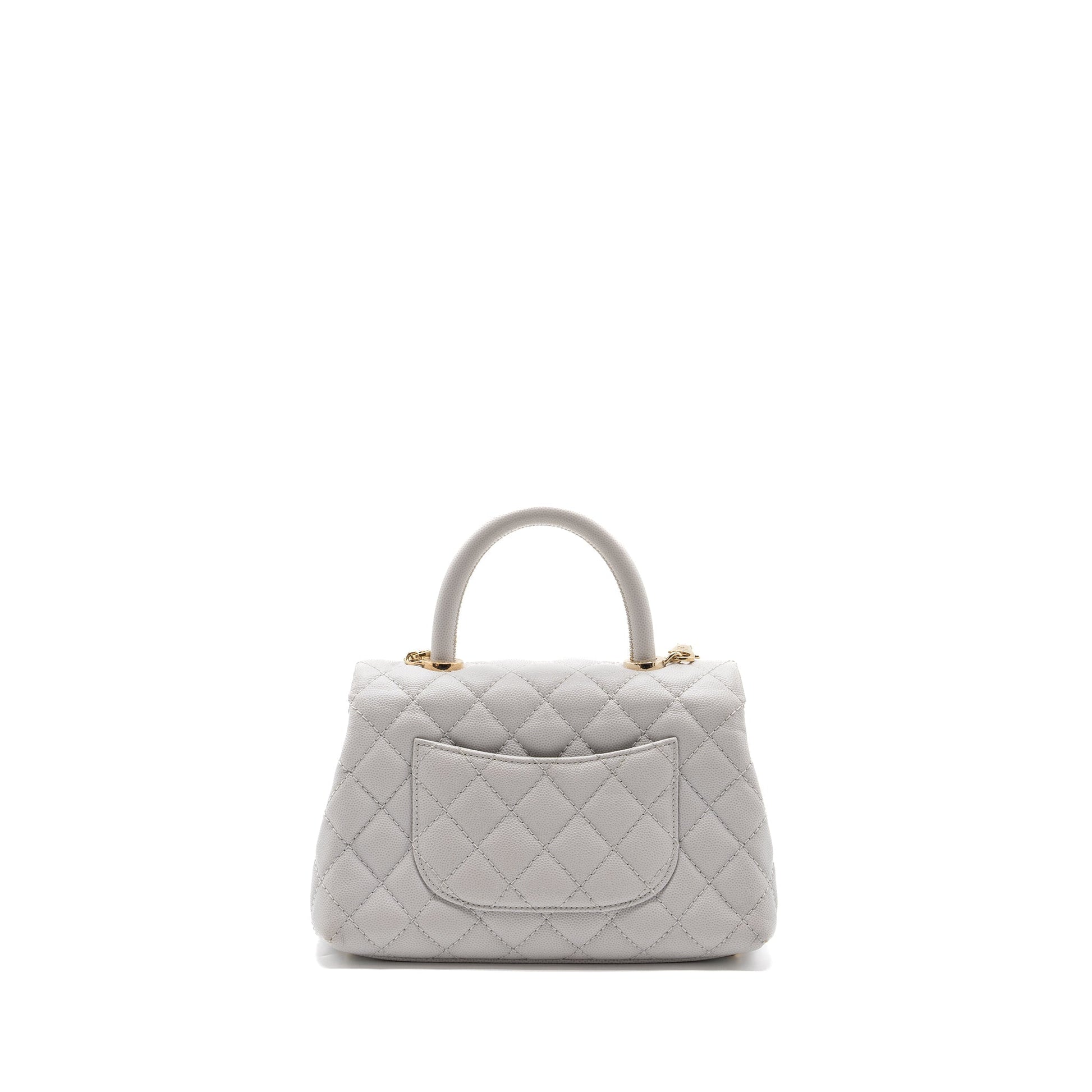 Chanel coco handle caviar light LGHW Grey Small Handbag