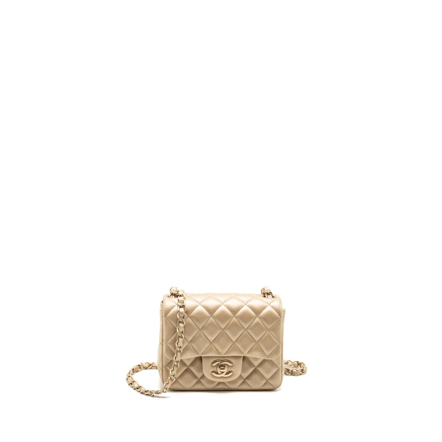 Chanel square flap lambskin GHW Gold Shoulder Bag