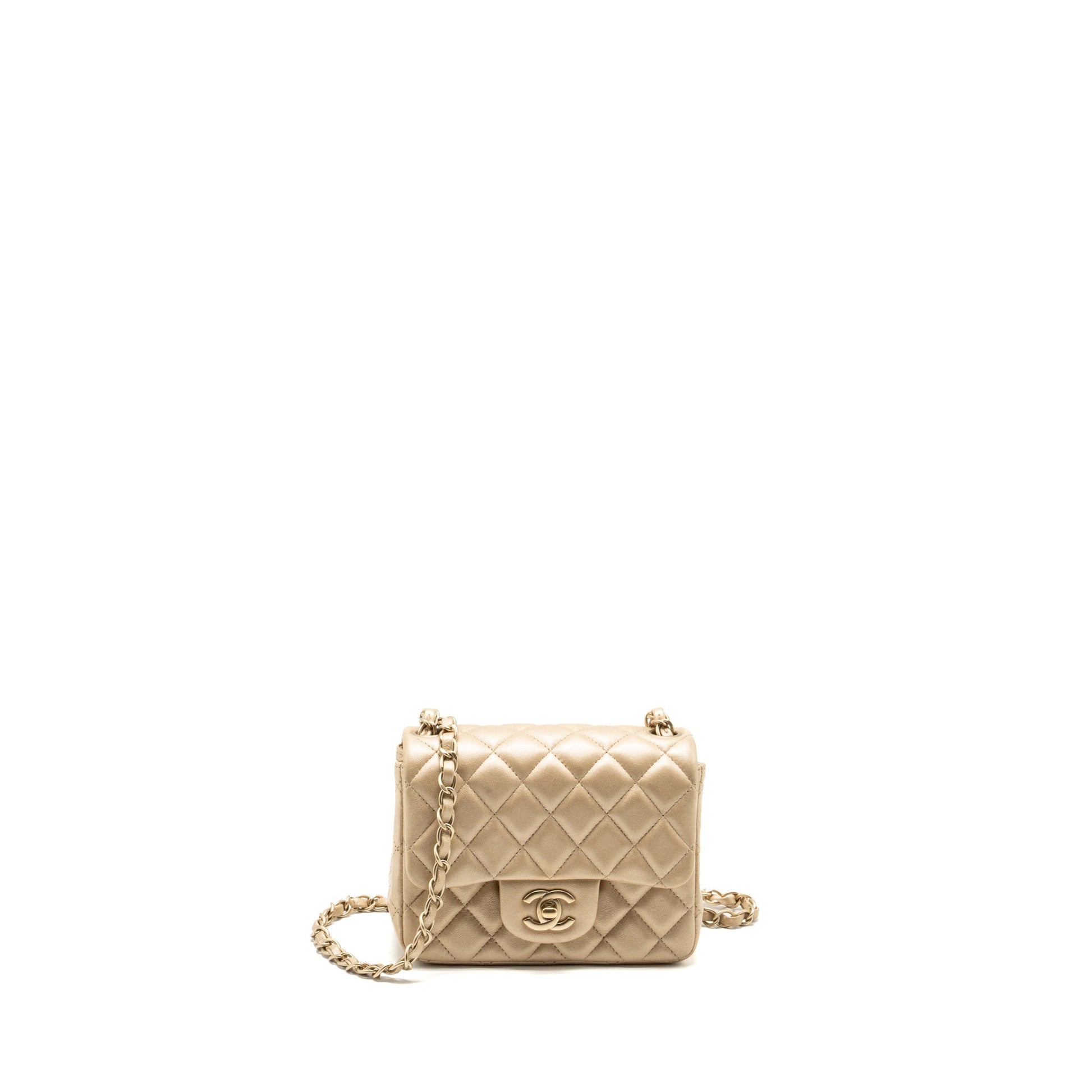 Chanel square flap lambskin GHW Gold Shoulder Bag