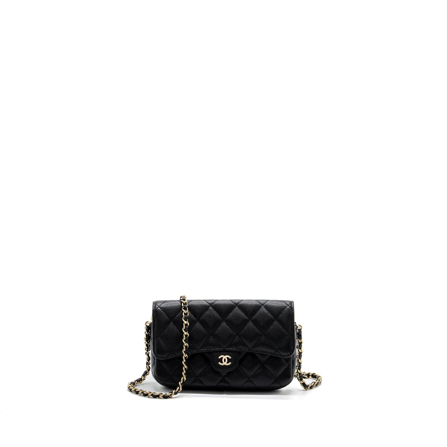 Chanel double pocket on caviar LGHW microchip Black Wallet Case Microchip 1