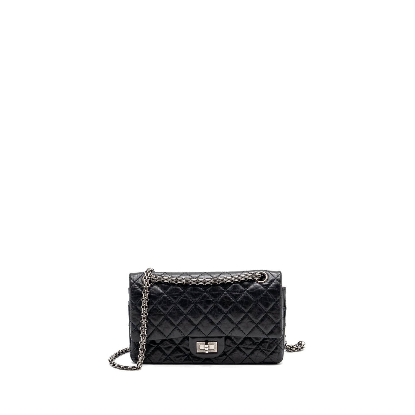 Chanel 2.55 reissue flap aged calfskin ruthenium Black Small Shoulder Bag Hardware 1