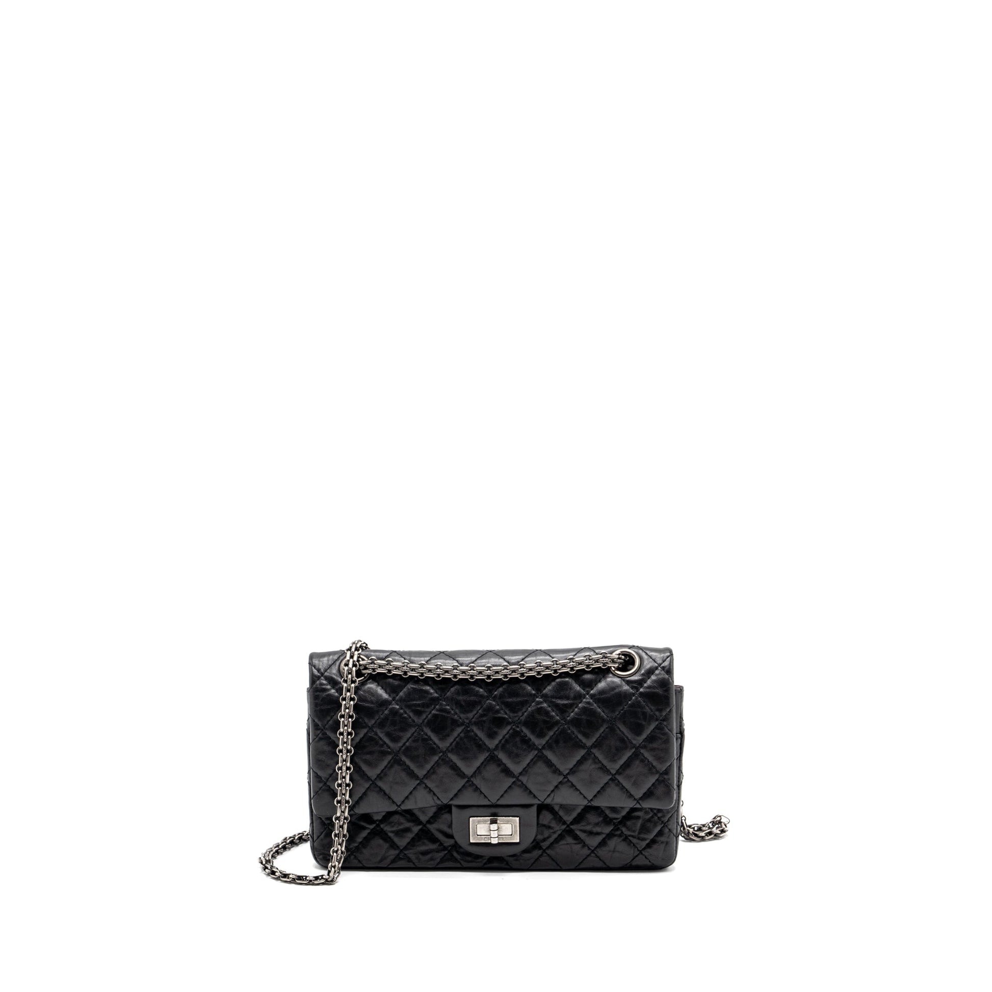 Chanel 2.55 reissue flap aged calfskin ruthenium Black Small Shoulder Bag Hardware 1