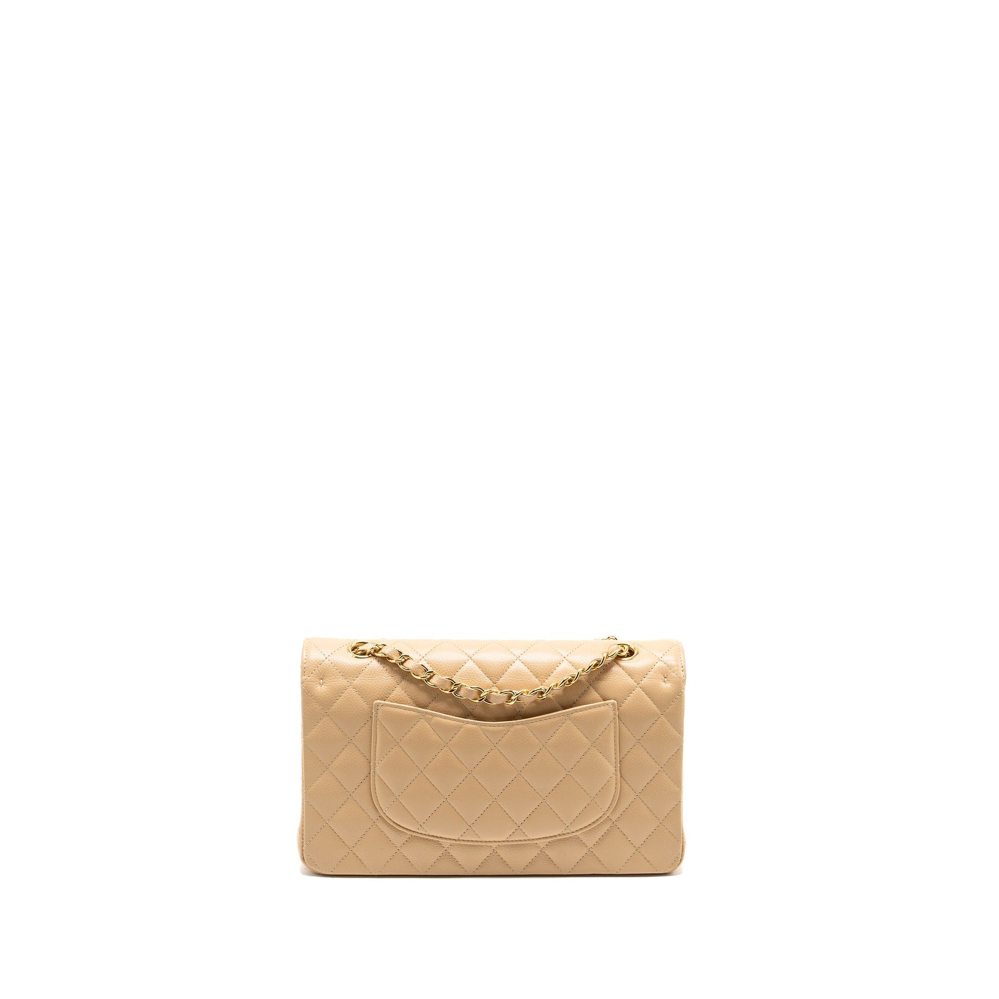 Chanel Classic Double Flap Caviar GHW Beige Shoulder Bag Beige Ghw