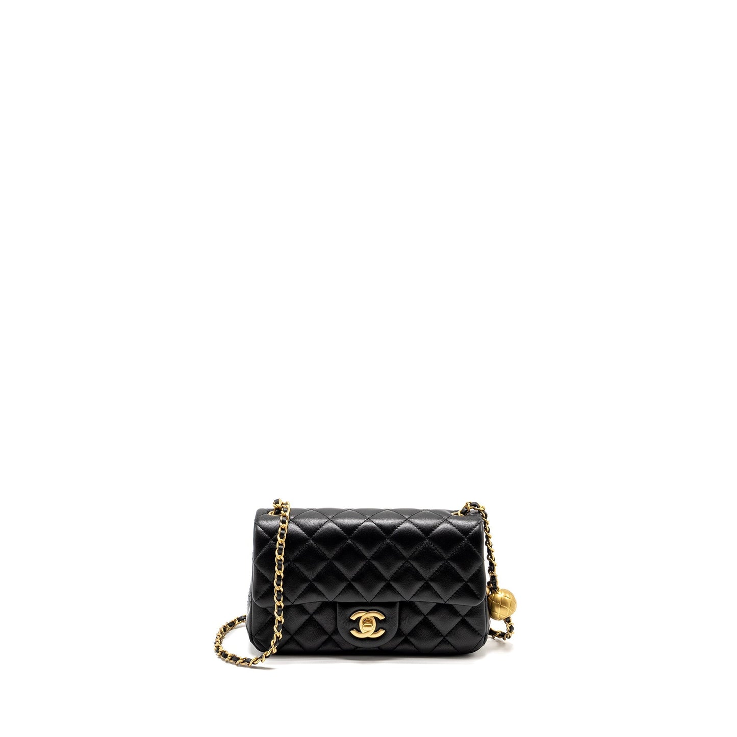 Chanel 24k Pearl Crush Rectangular Flap Shiny Black Shoulder Bag
