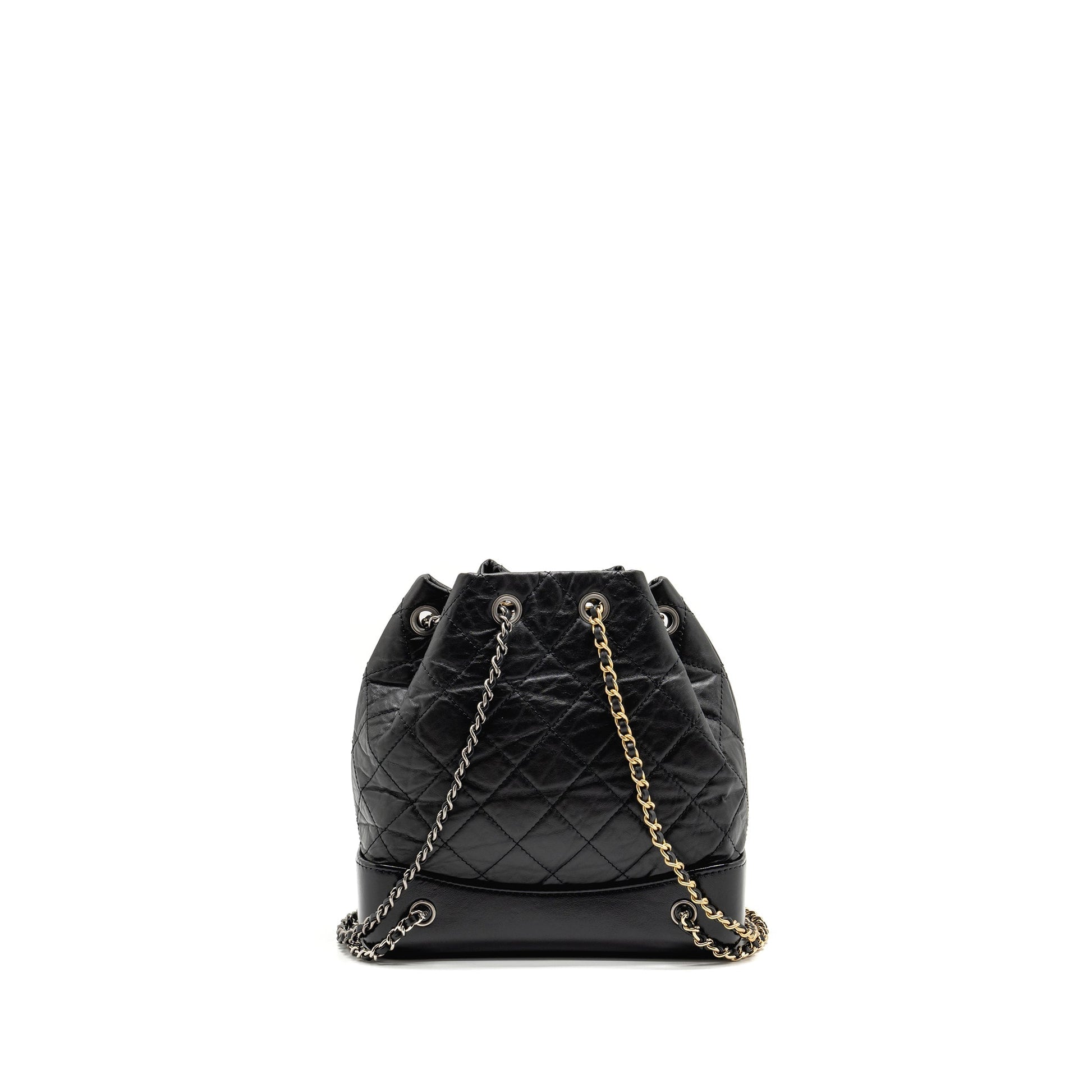 Chanel Gabrielle Backpack Calfskin Hardware Microchip Multicolour Black Small 4