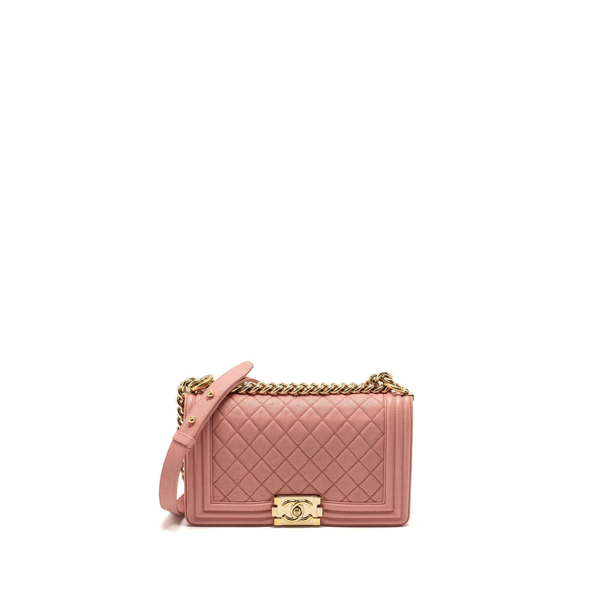 Chanel Boy Caviar LGHW Pink Handbag