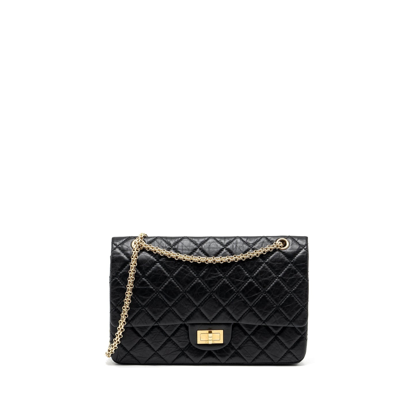 Chanel 2.55 Reissue Double Flap Aged Calfskin Black Shoulder Bag