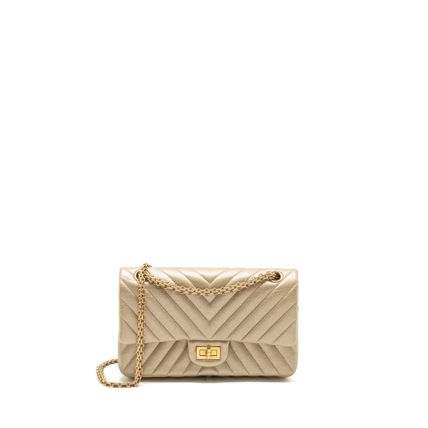 Chanel 2.55 Reissue Chevron Flap Calfskin GHW Gold Small Shoulder Bag