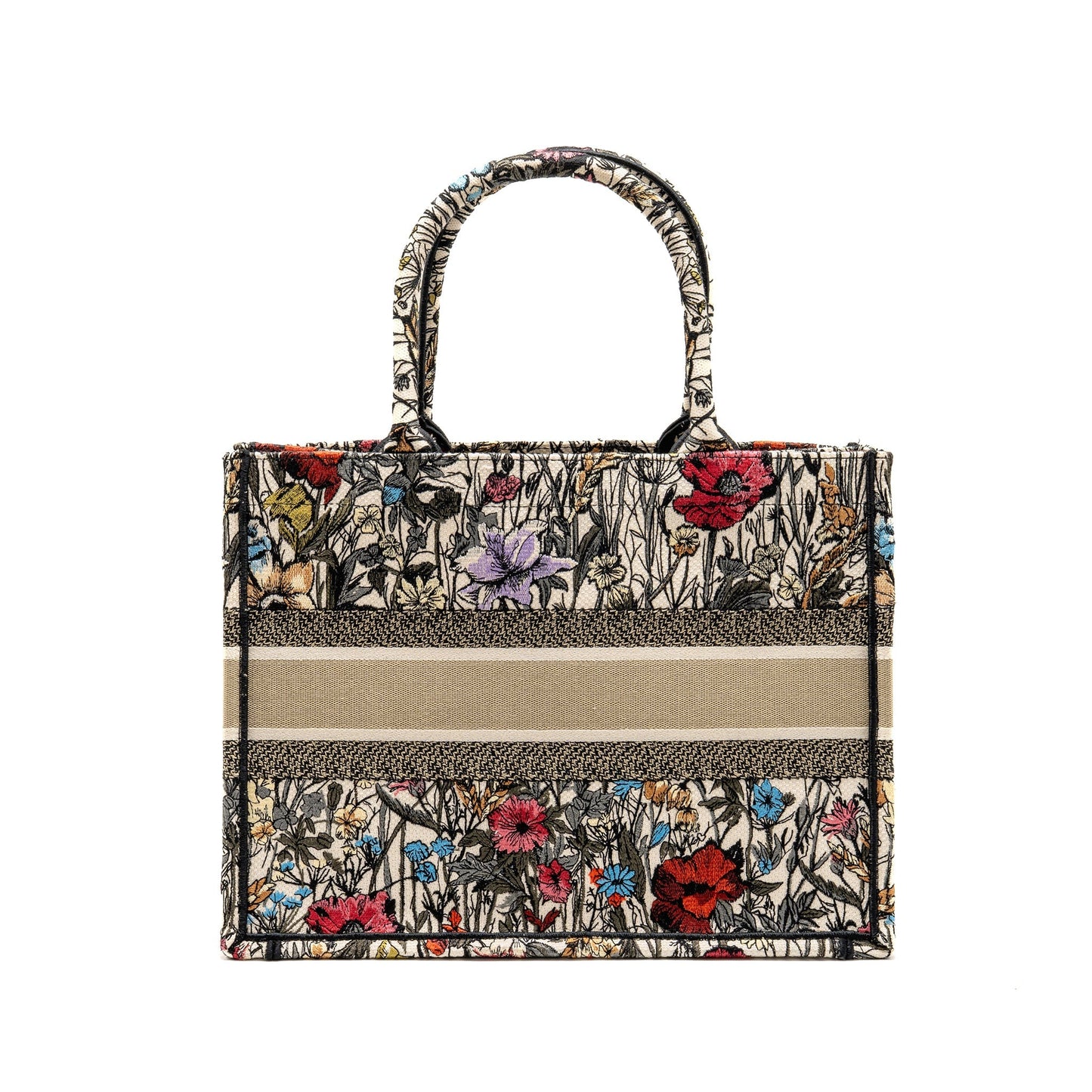 Dior Book Tote Mille Fleurs Embroidery Multicolour Handbag Medium Tote Bag