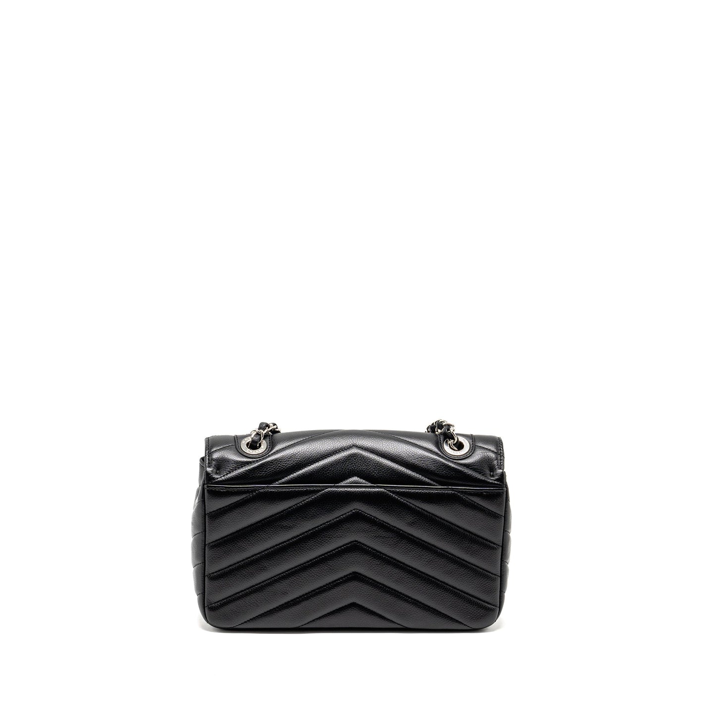 Chanel Envelop Flap Chevron Caviar SHW Black Shoulder Bag