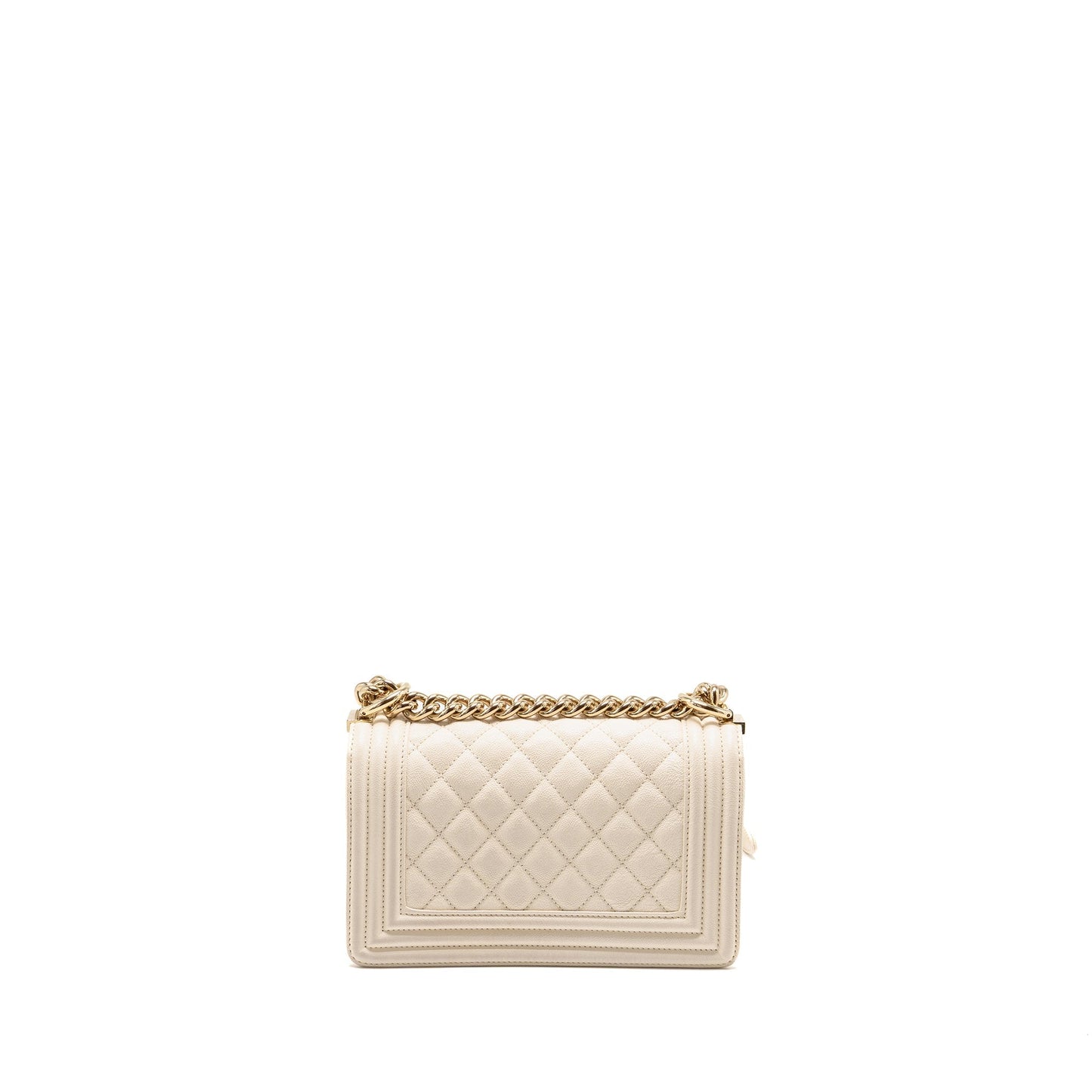 Chanel boy caviar LGHW White Small Handbag Lghw 1