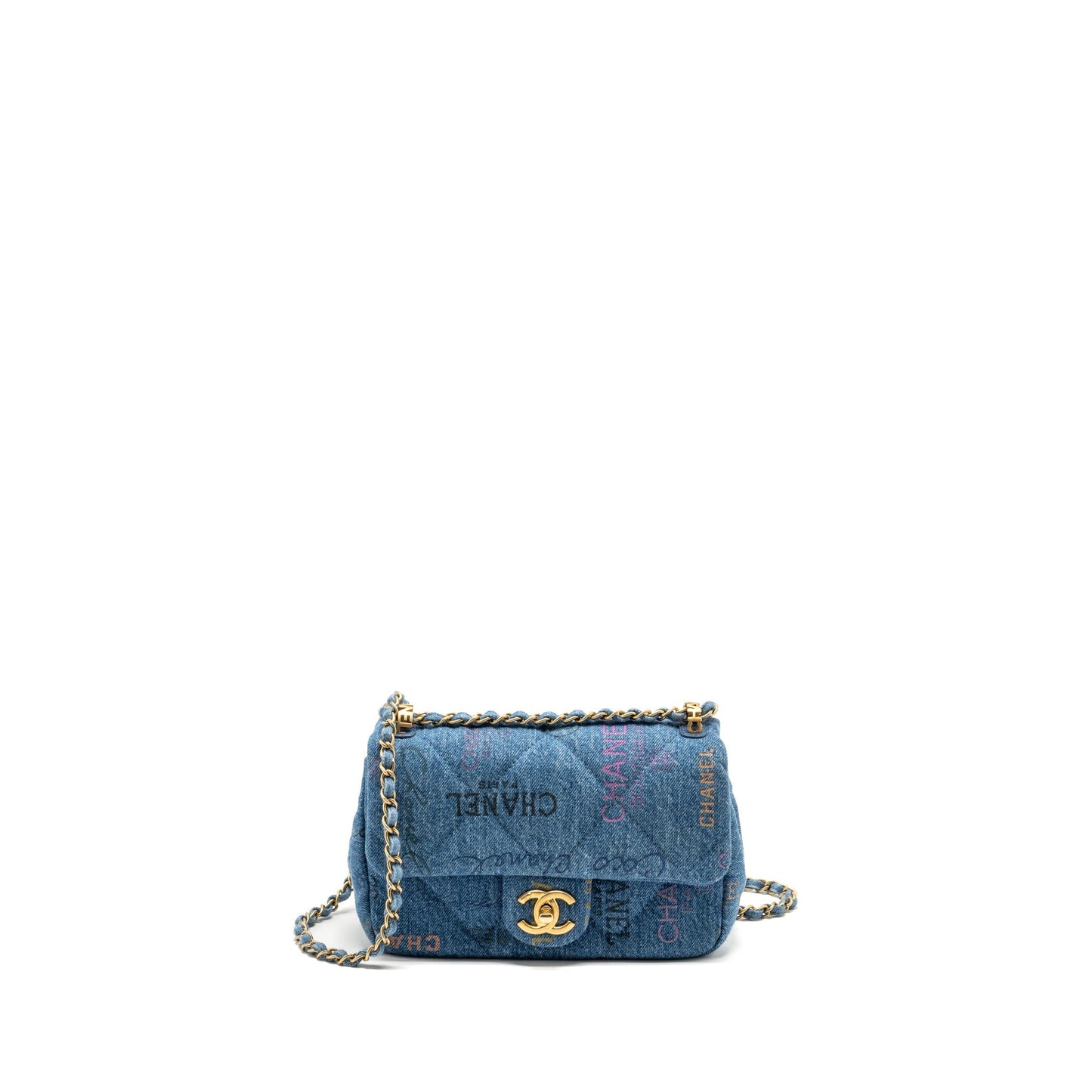 Chanel 22P Flap denim GHW microchip Blue Shoulder Bag