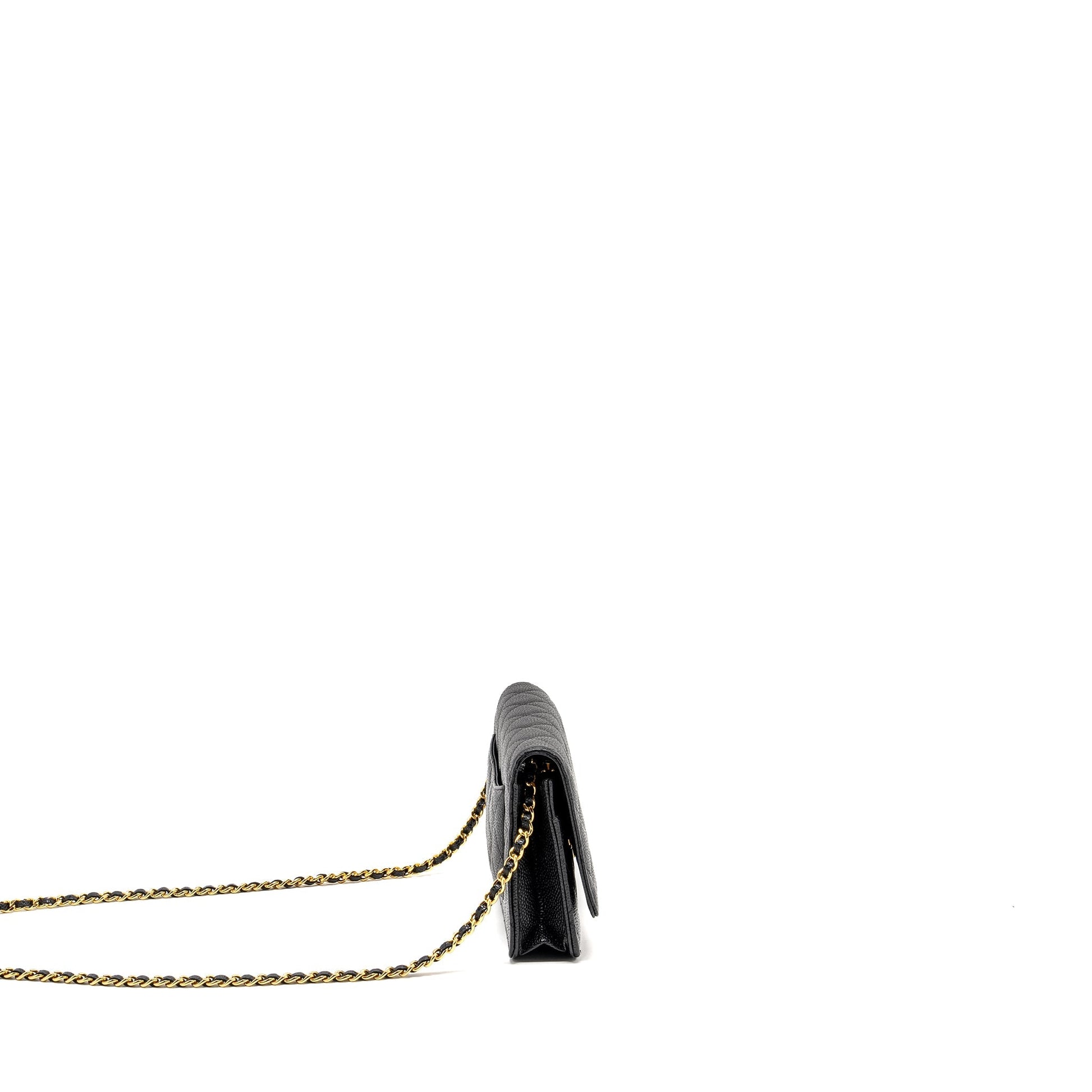 Chanel Classic on Caviar GHW Black Wallet Case Ghw 17