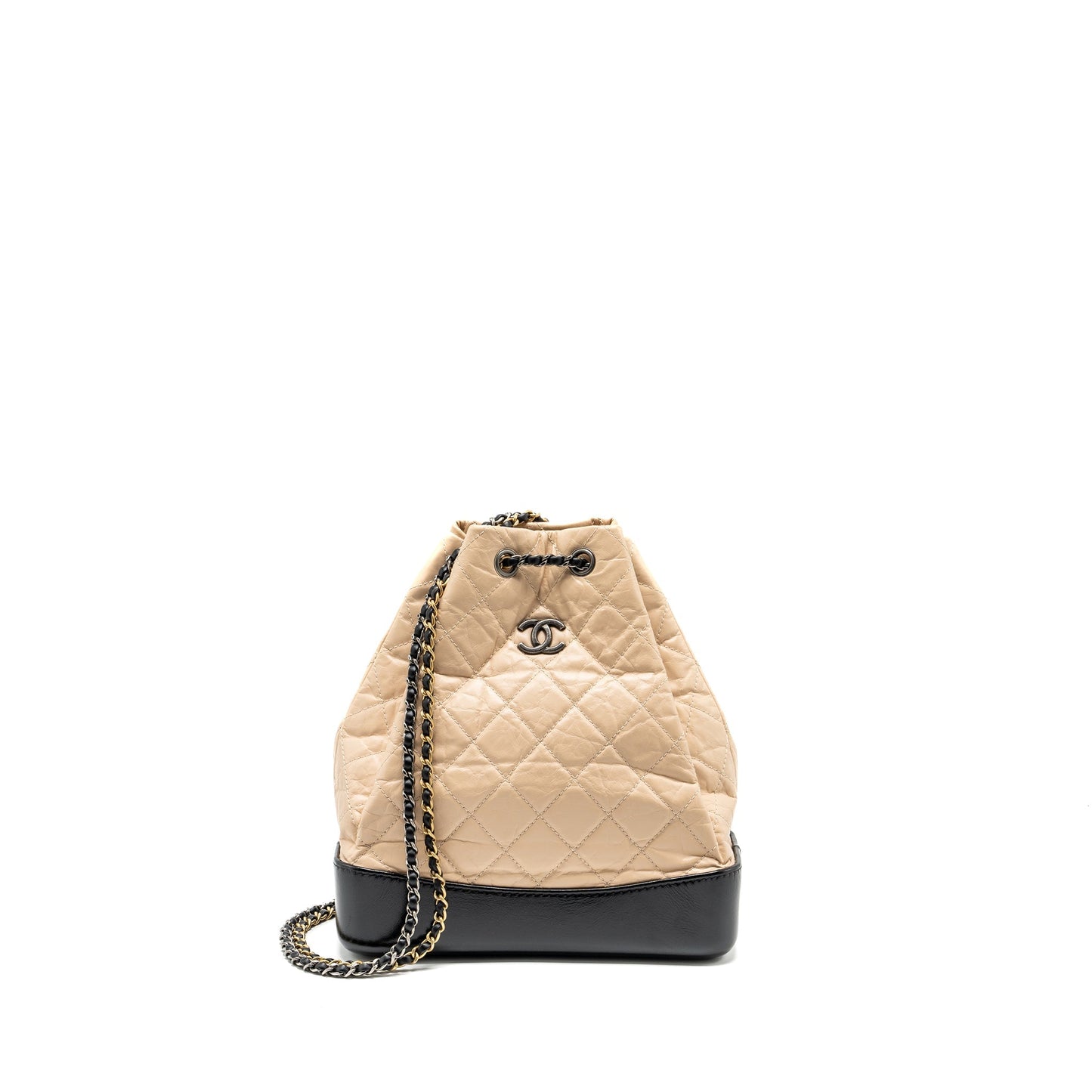 Chanel Gabrielle backpack aged calfskin Hardware Multicolour Black Beige