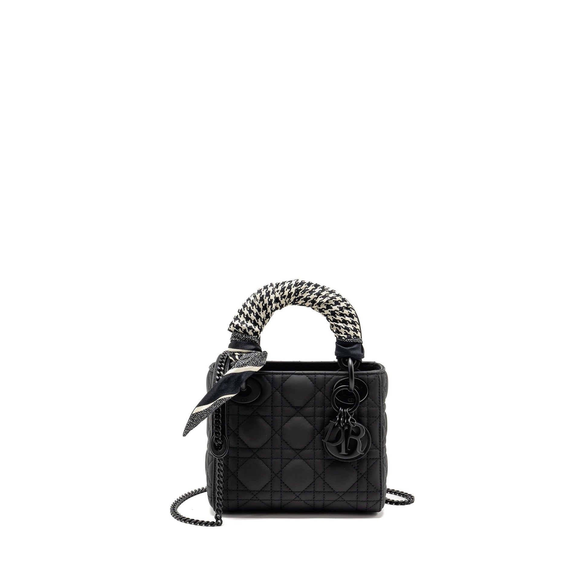 Dior Lady Ultramatte Cannage Calfskin So Handbag Black Mini Travel Bag
