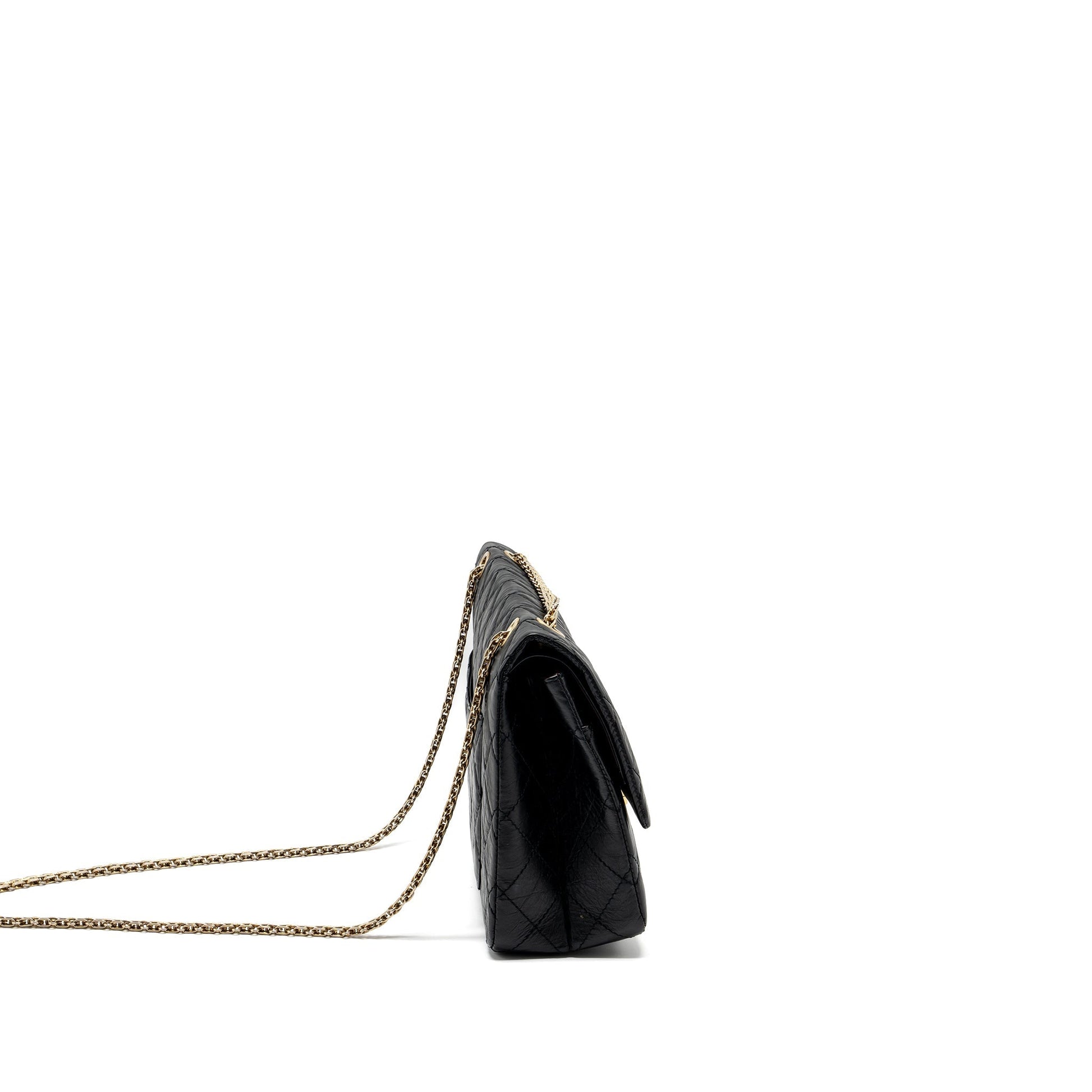Chanel 2.55 Reissue Double Flap Aged Calfskin Black Shoulder Bag