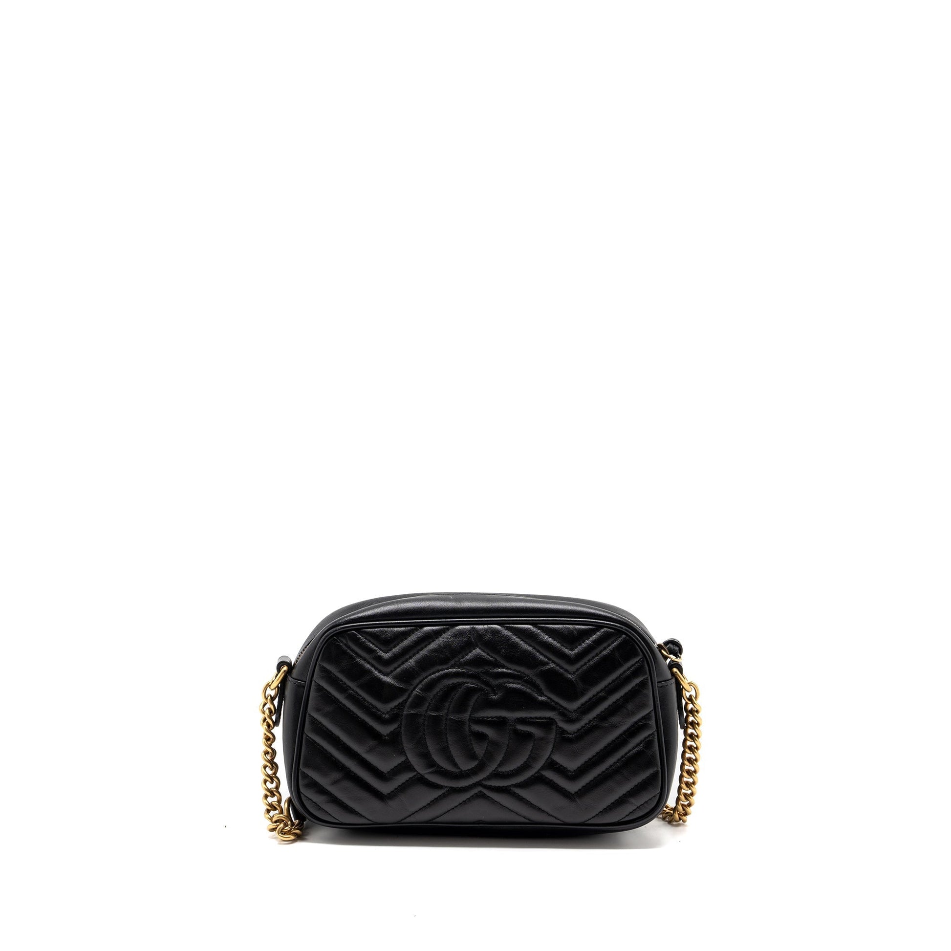 Gucci Marmont Mateless Shoulder Bag Calfskin Black