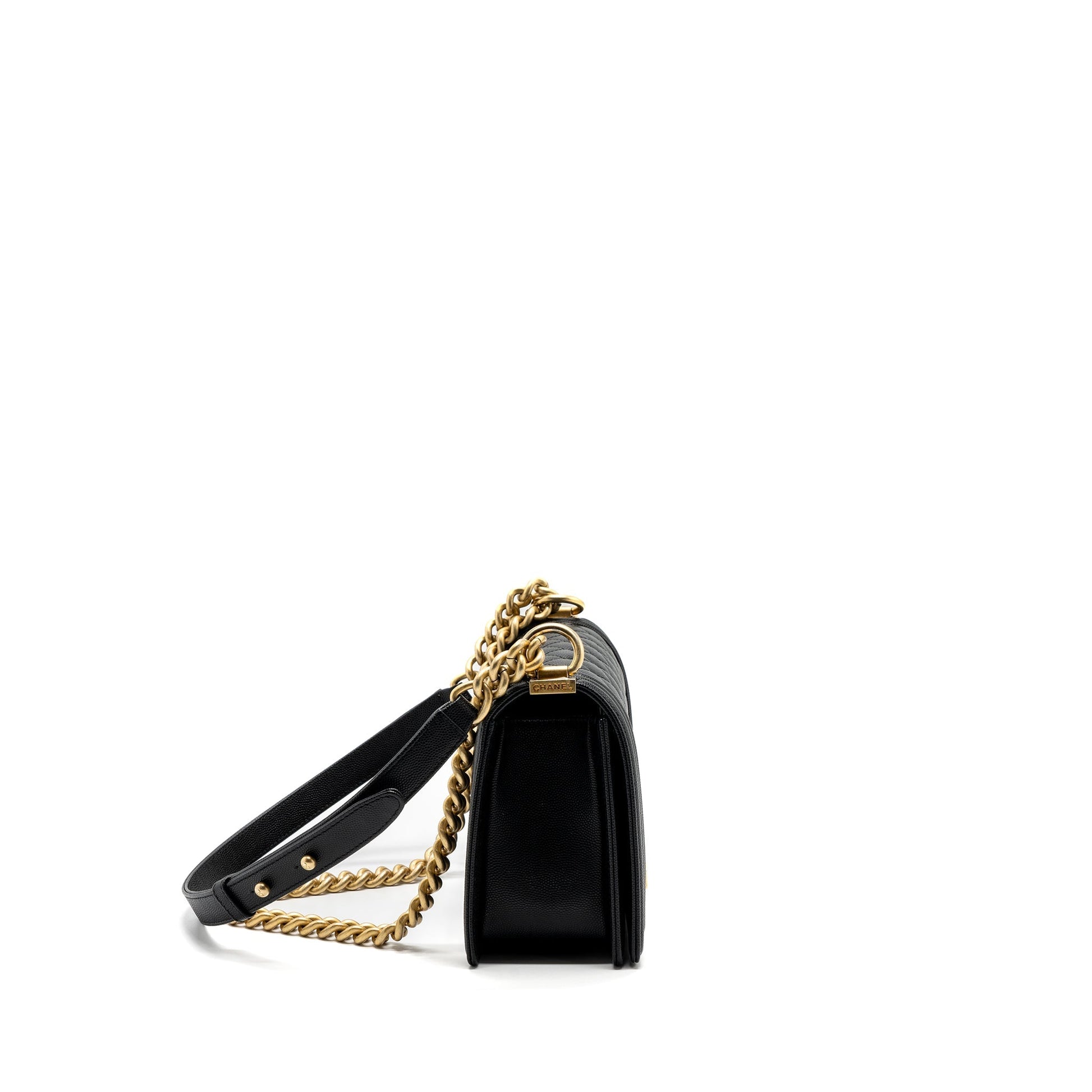 Chanel boy caviar brushed GHW microchip Black Handbag Microchip 1
