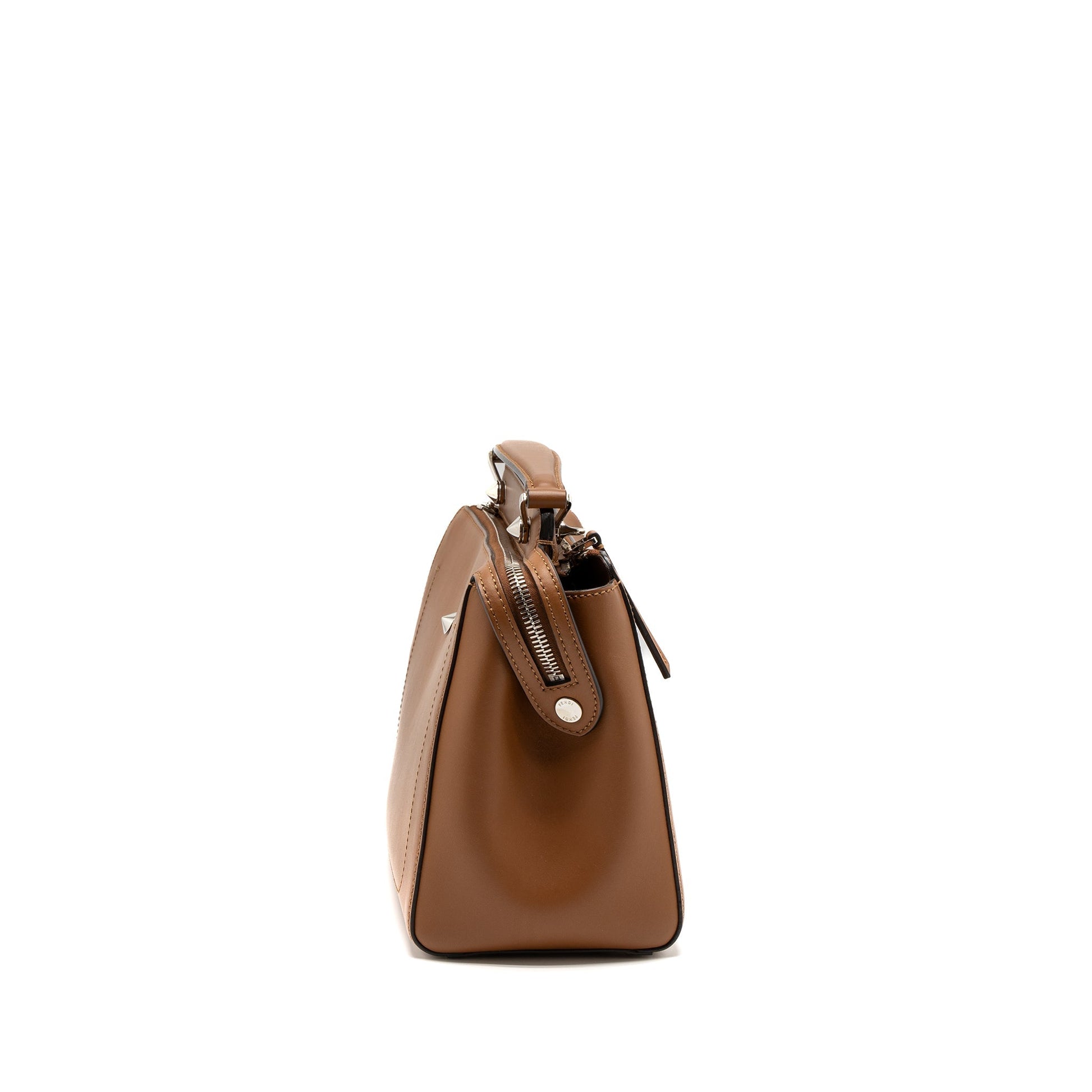 Fendi Dotcom Purse Calfskin Brown Travel Bag