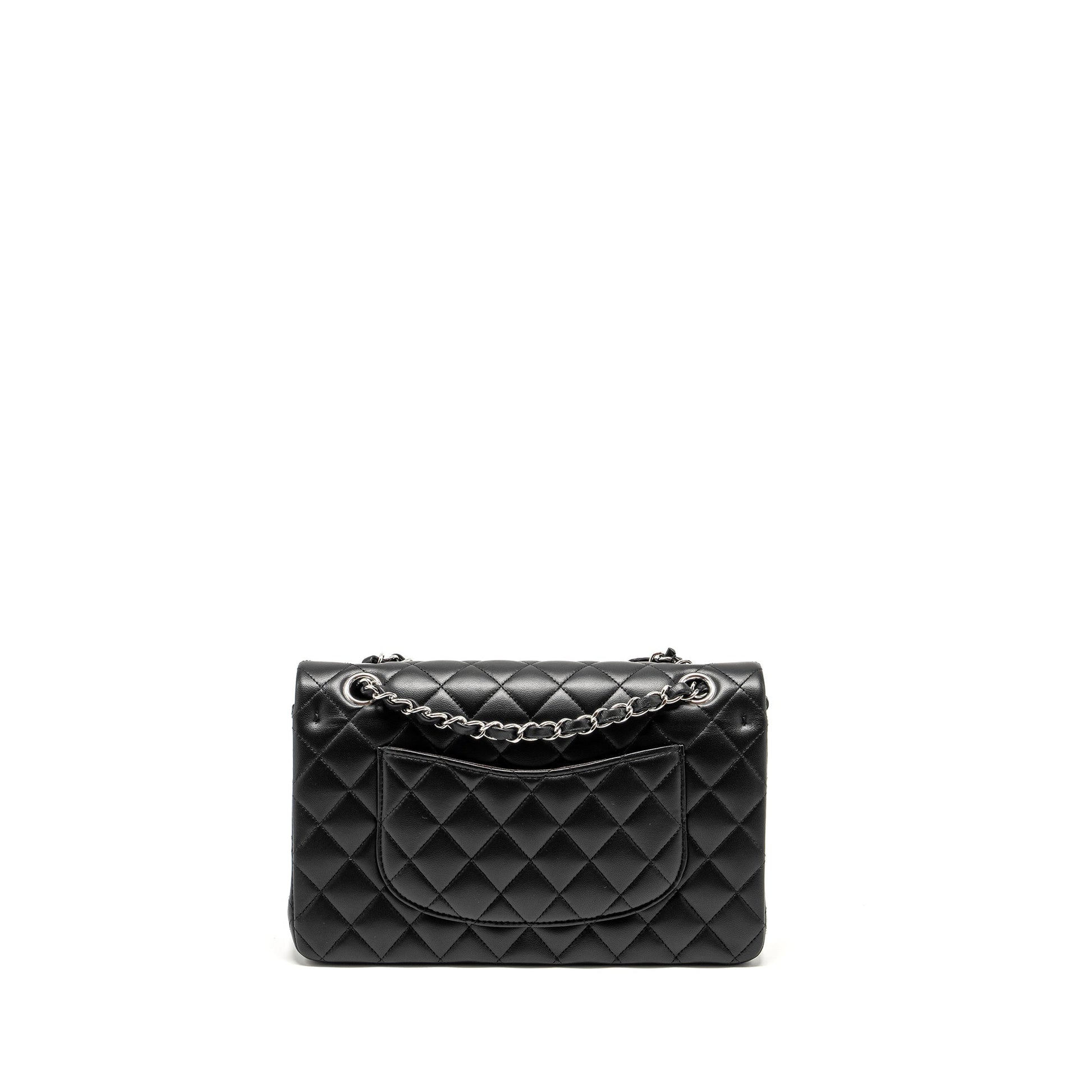 Chanel Classic Double Flap Lambskin SHW Microchip Black Shoulder Bag