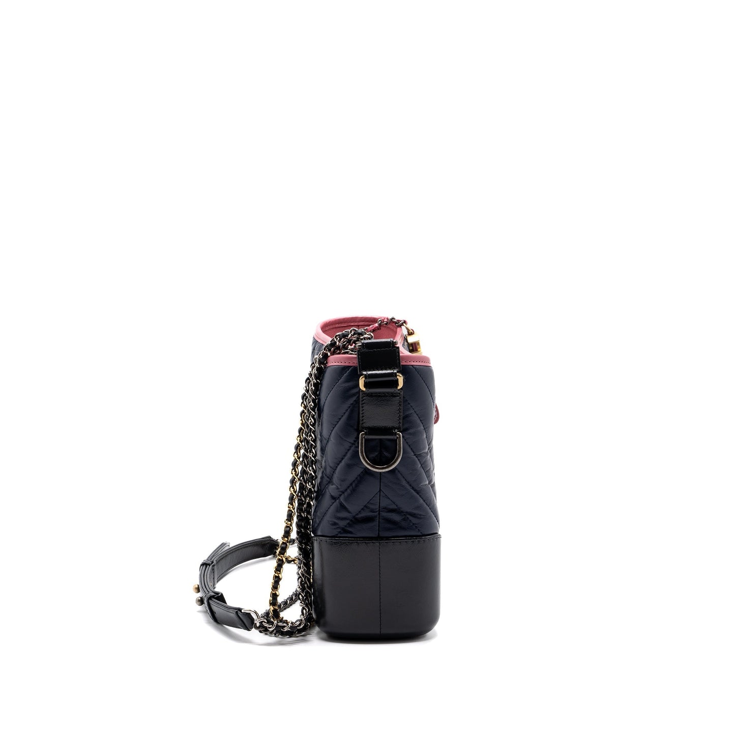 Chanel Gabrielle hobo chevron calfskin dark Multicolor Blue Pink Grey Shoulder Bag