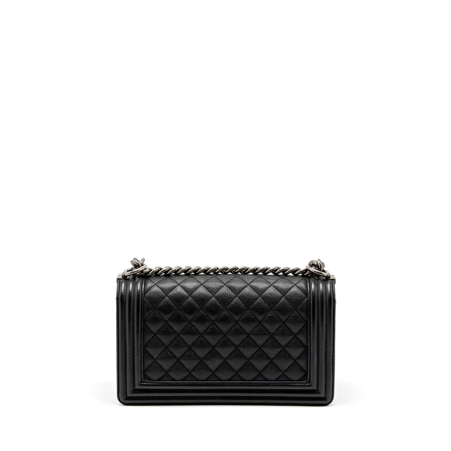 Chanel Boy Grained Calfskin Ruthenium Hardware Black Handbag