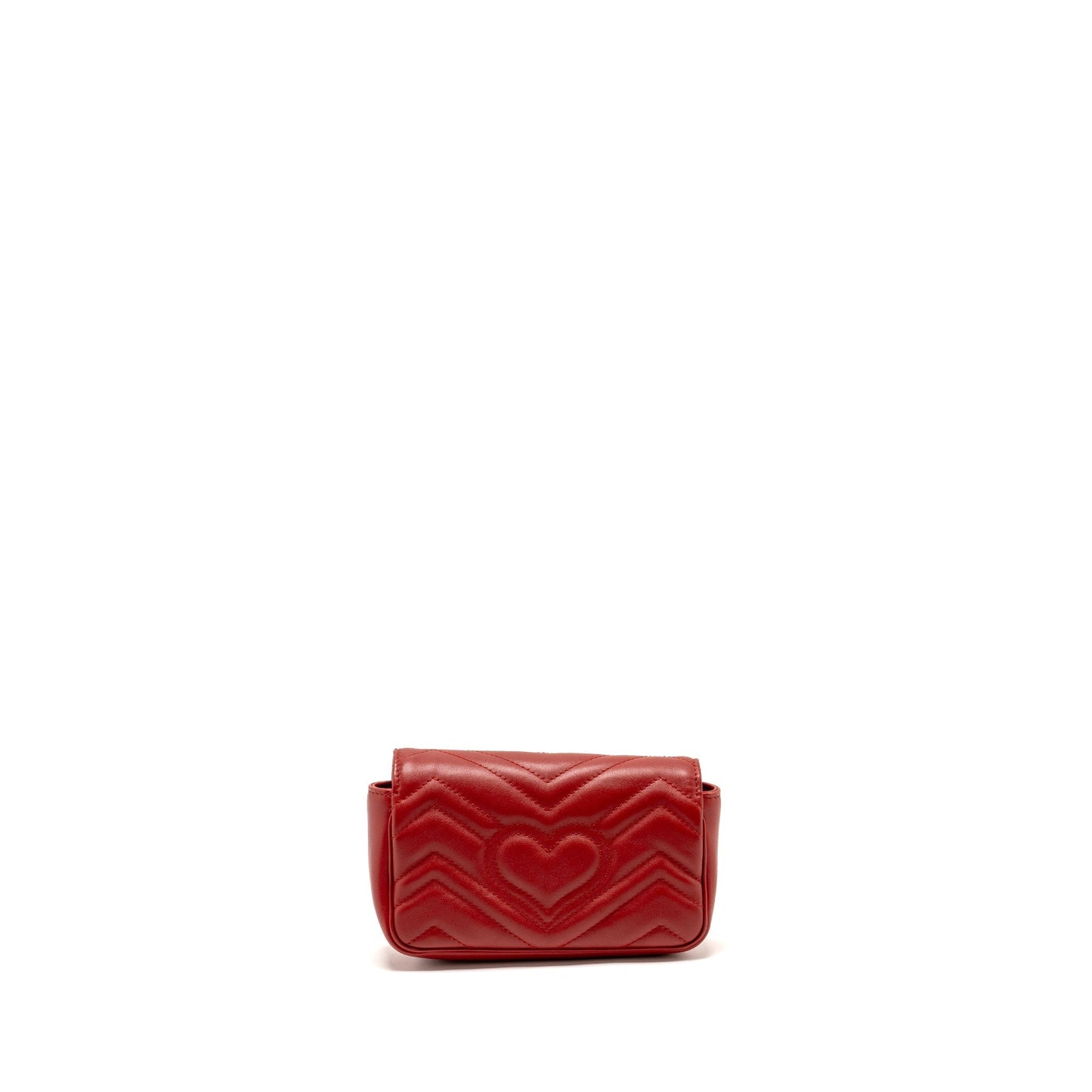 Gucci Super Marmont Calfskin Handbag Red Mini Travel Bag Ghw 1